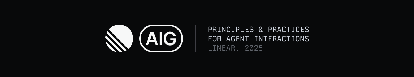 A footer image with a Linear logo and an AIG logo