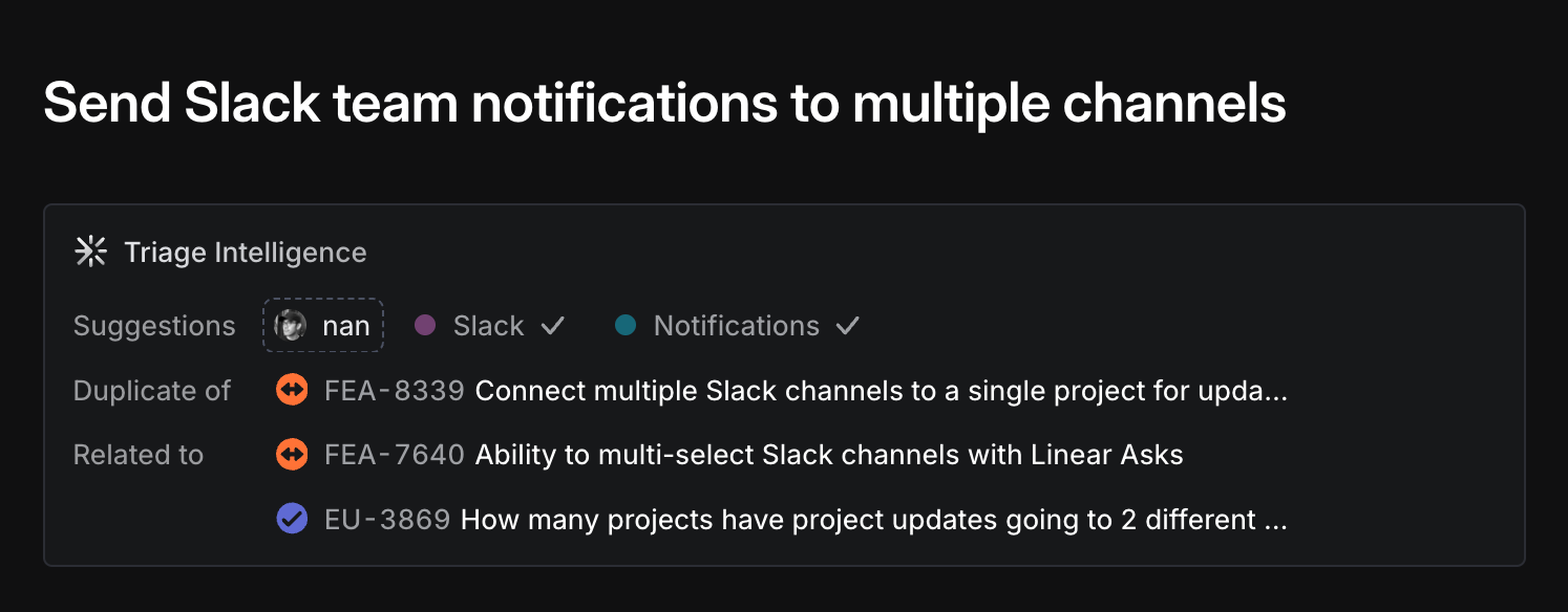 Hero image showing the product intelligence pane underneath issue title