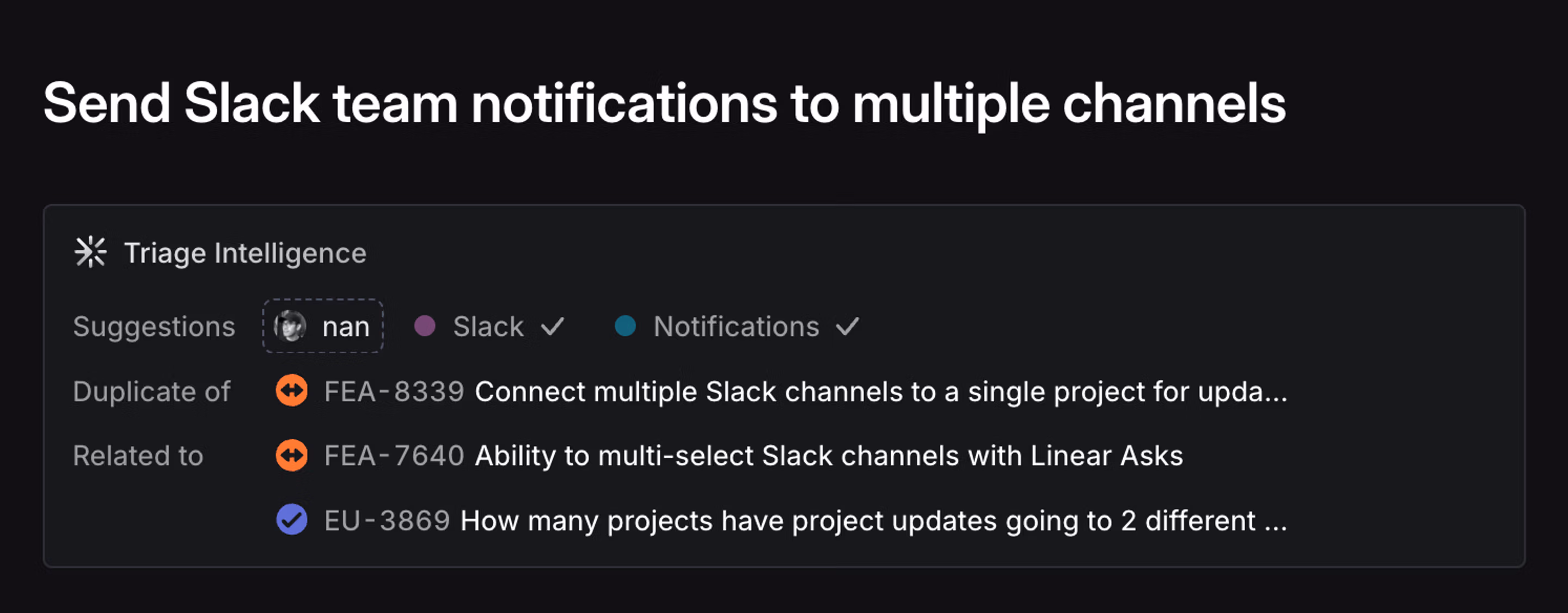 Hero image showing the product intelligence pane underneath issue title