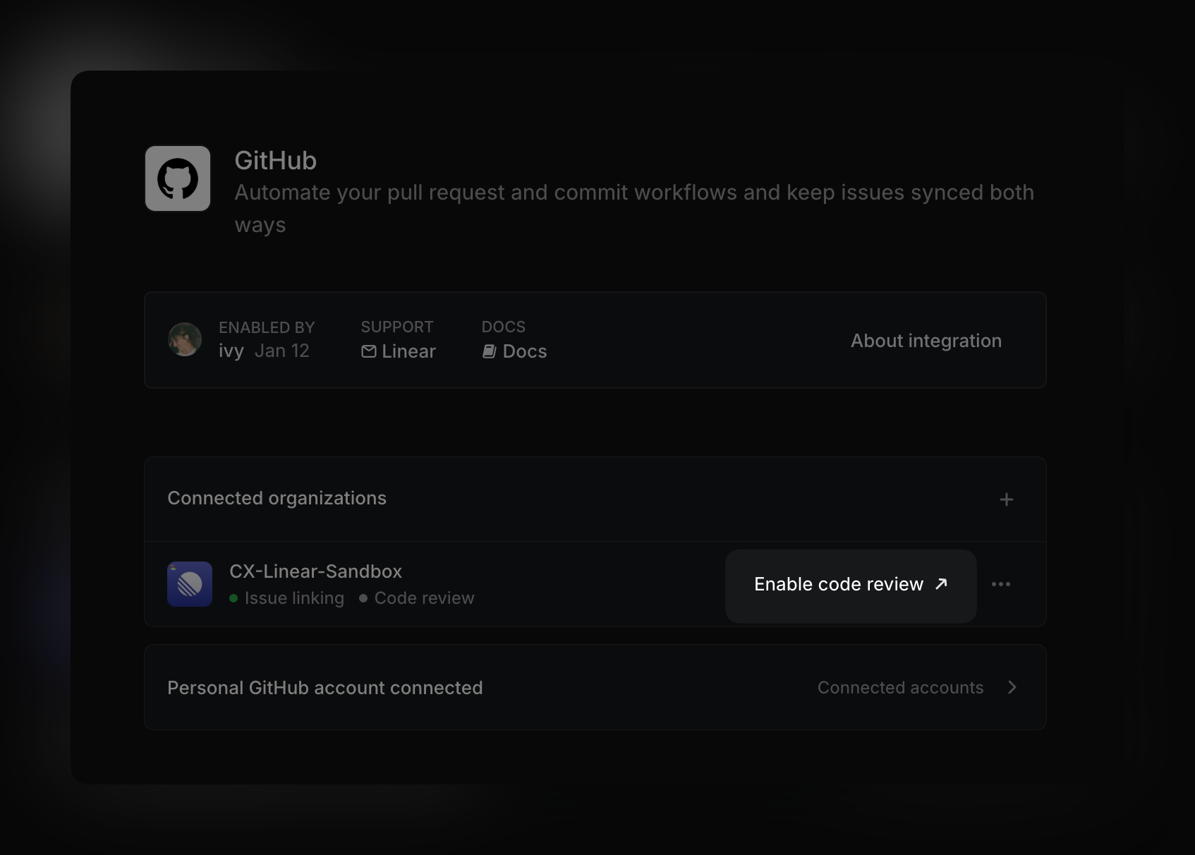 Enable your code reviews for your Github organization