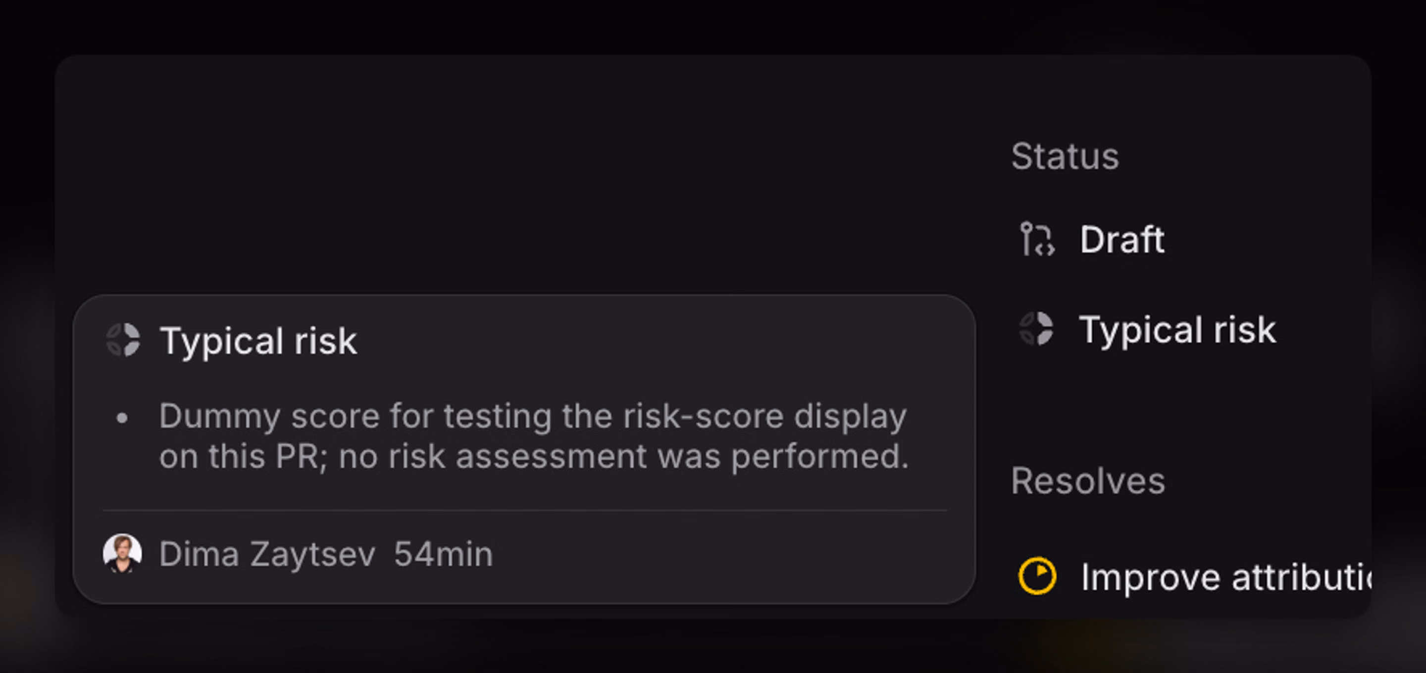 typical risk showing in linear on a review