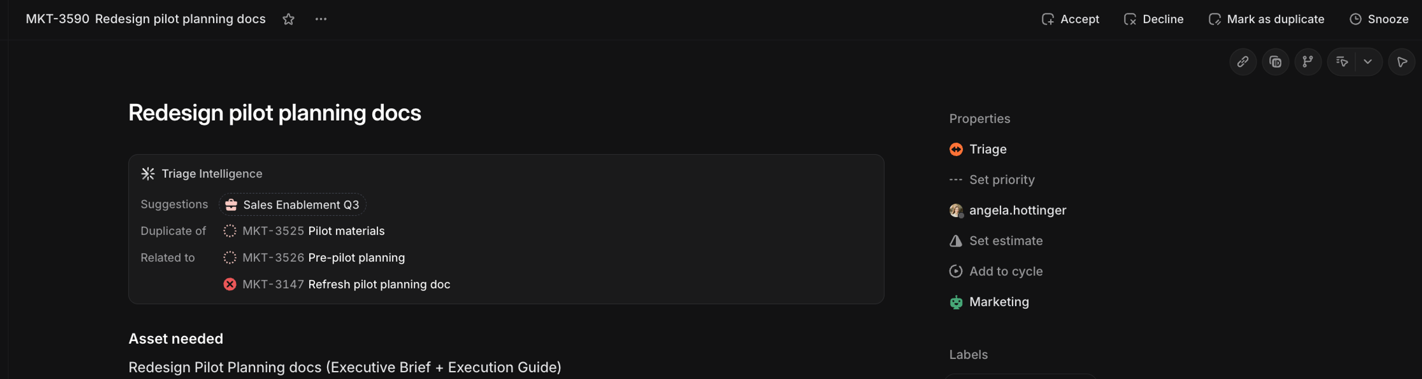 Options in triage.