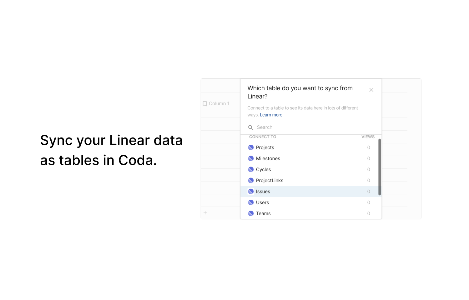 Syncing a Coda table from Linear