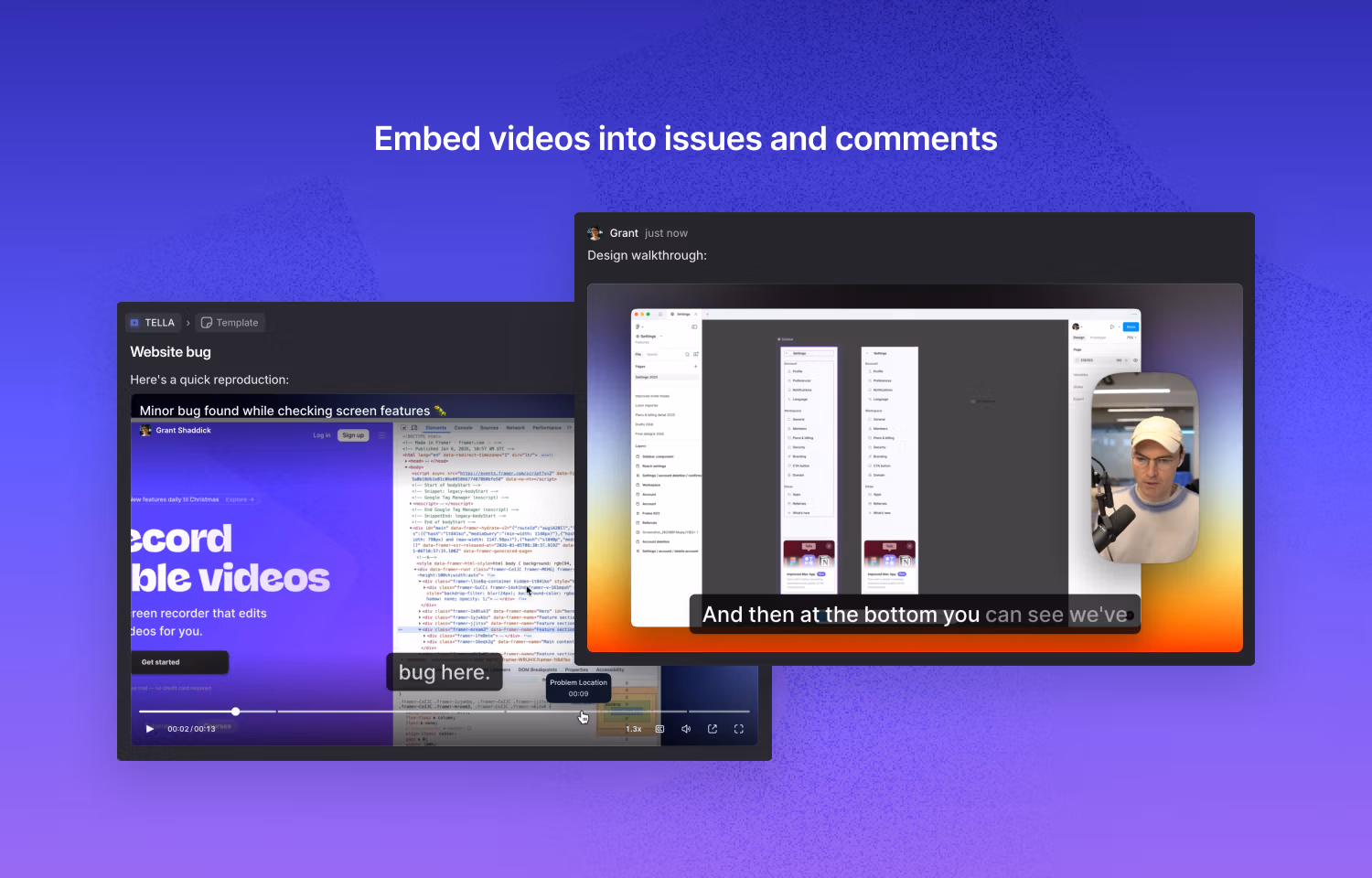 embed tella into Linear