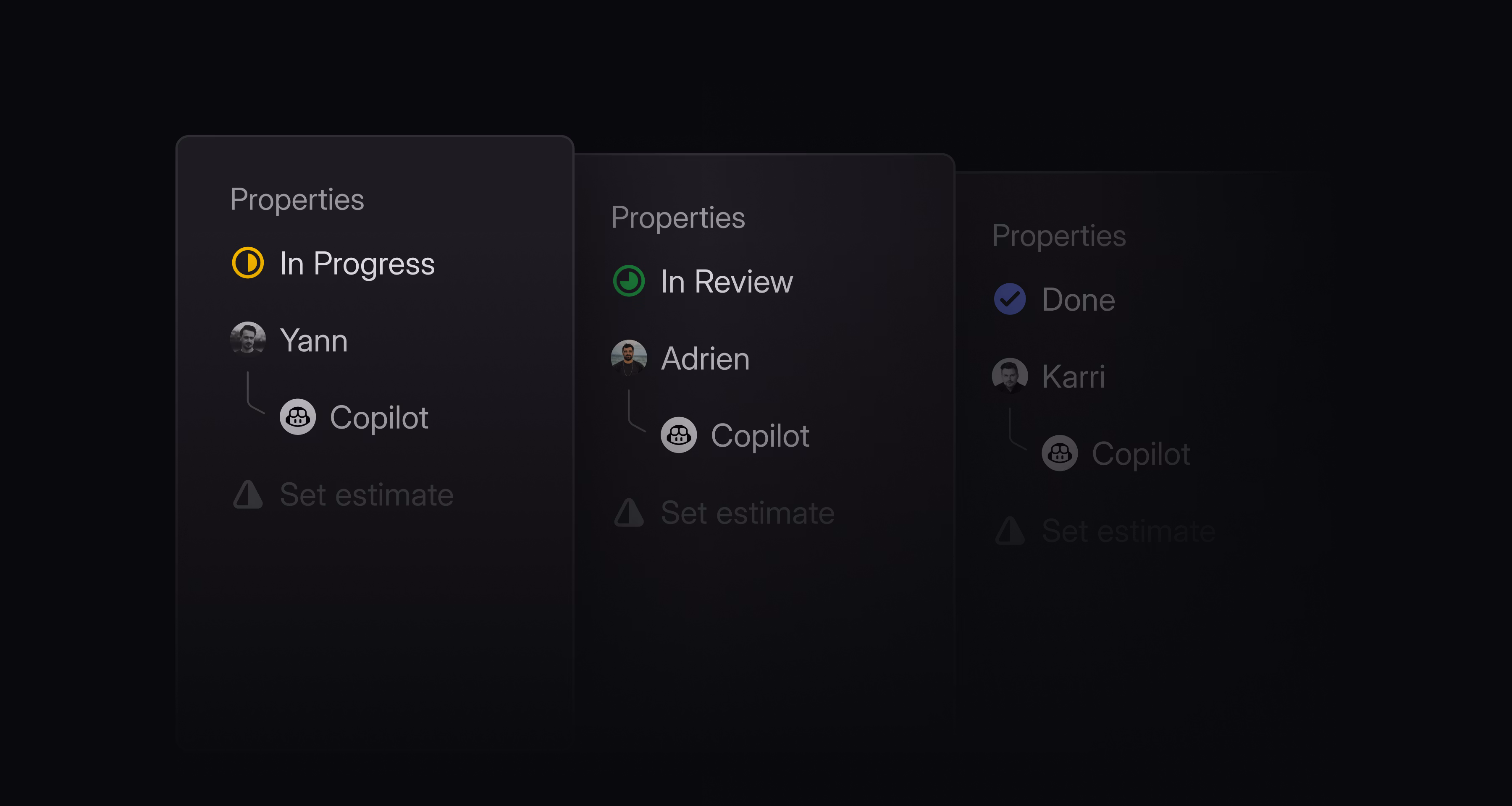 A screenshot of the agent delegation UI in Linear