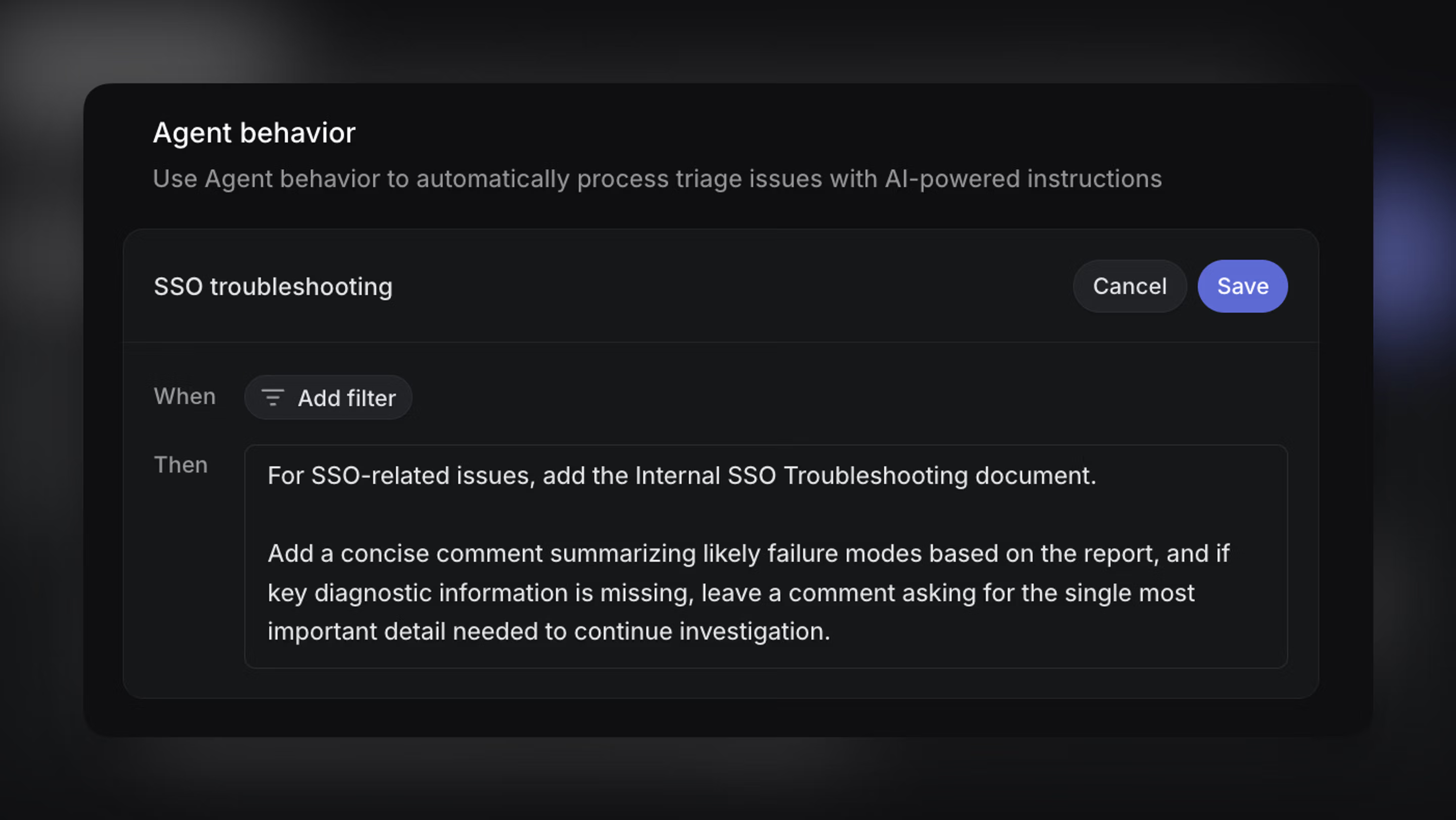 New Triage automation that adds documentation to relevant Linear issues when moving through Triage