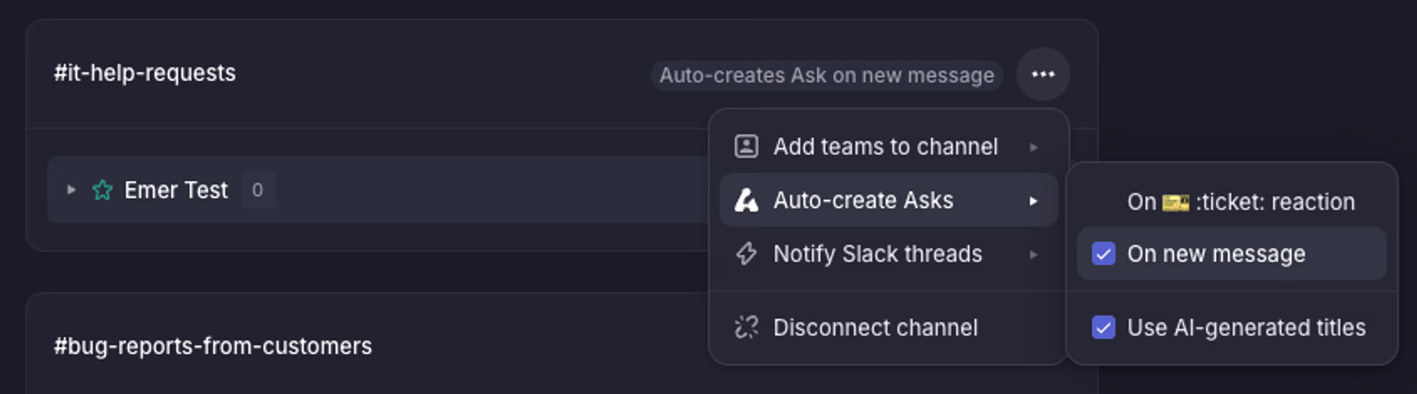 Auto-create asks option