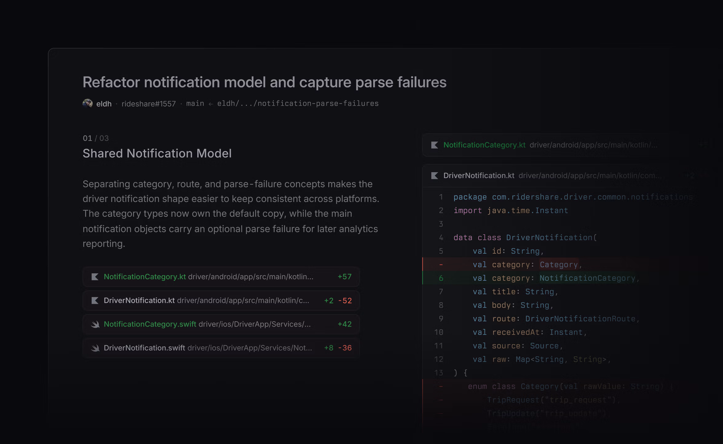 UI showing Guided Reviews in Linear