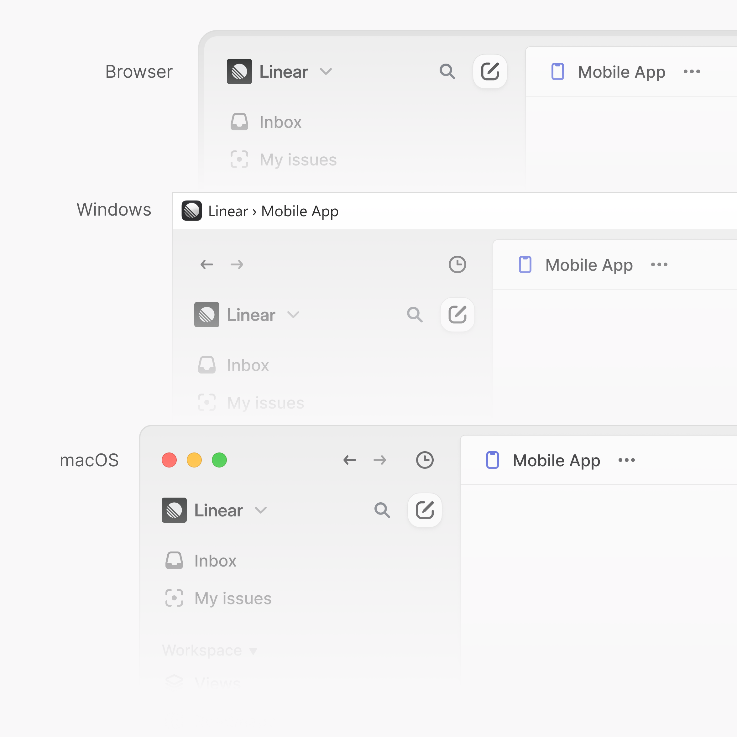 Linear on macOS, Windows, and in a browser