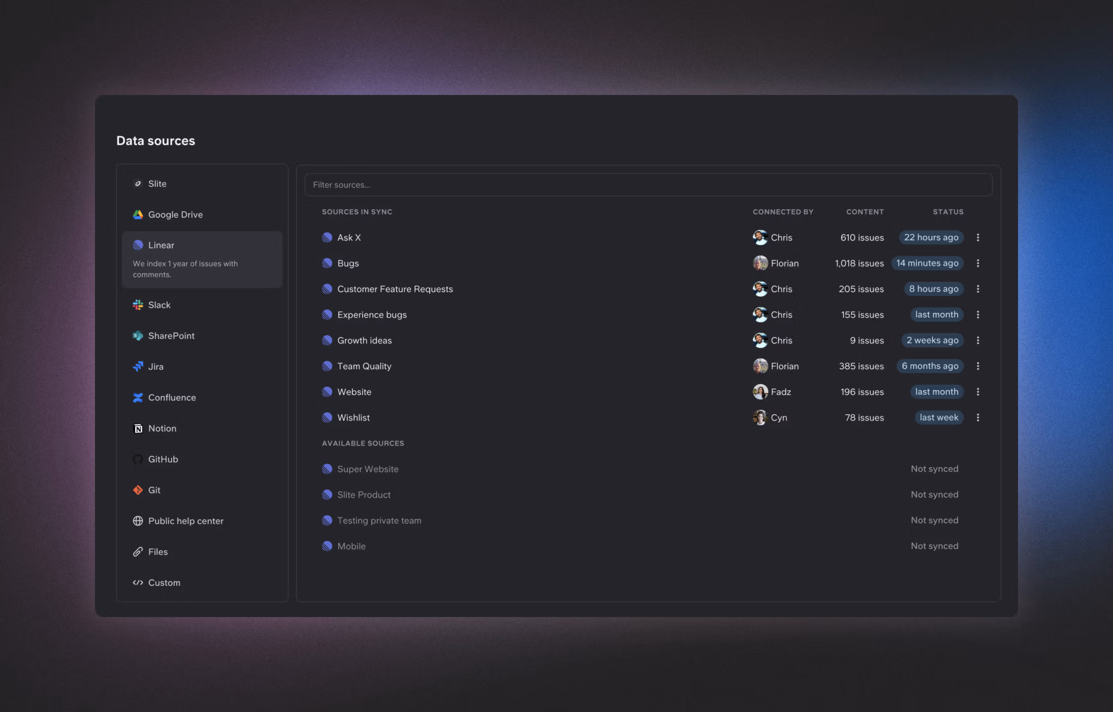 data sources in Super