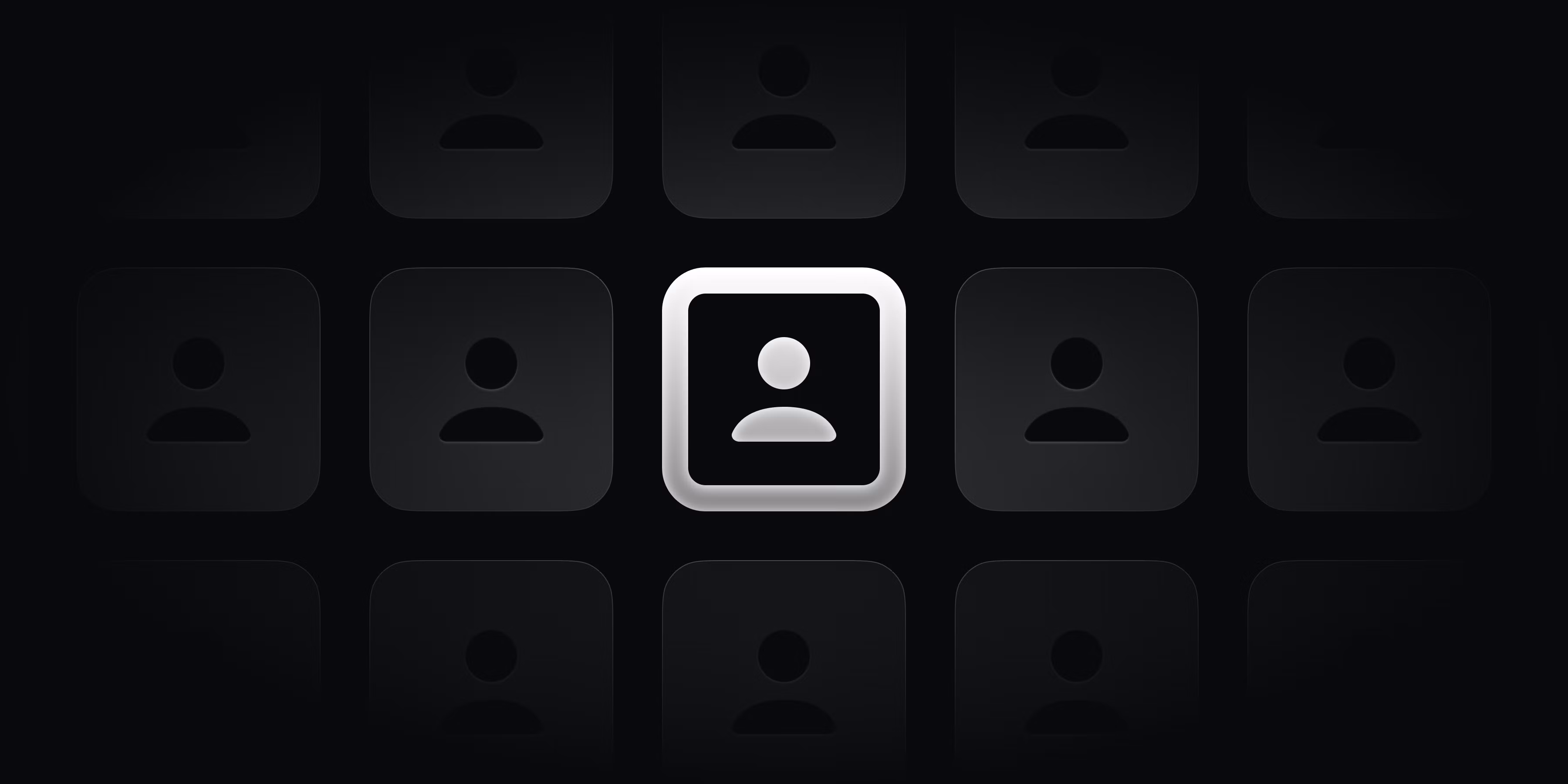 Abstract illustration of two people icons centered on a dark background with a subtle radial motion effect, representing team ownership and permissions.