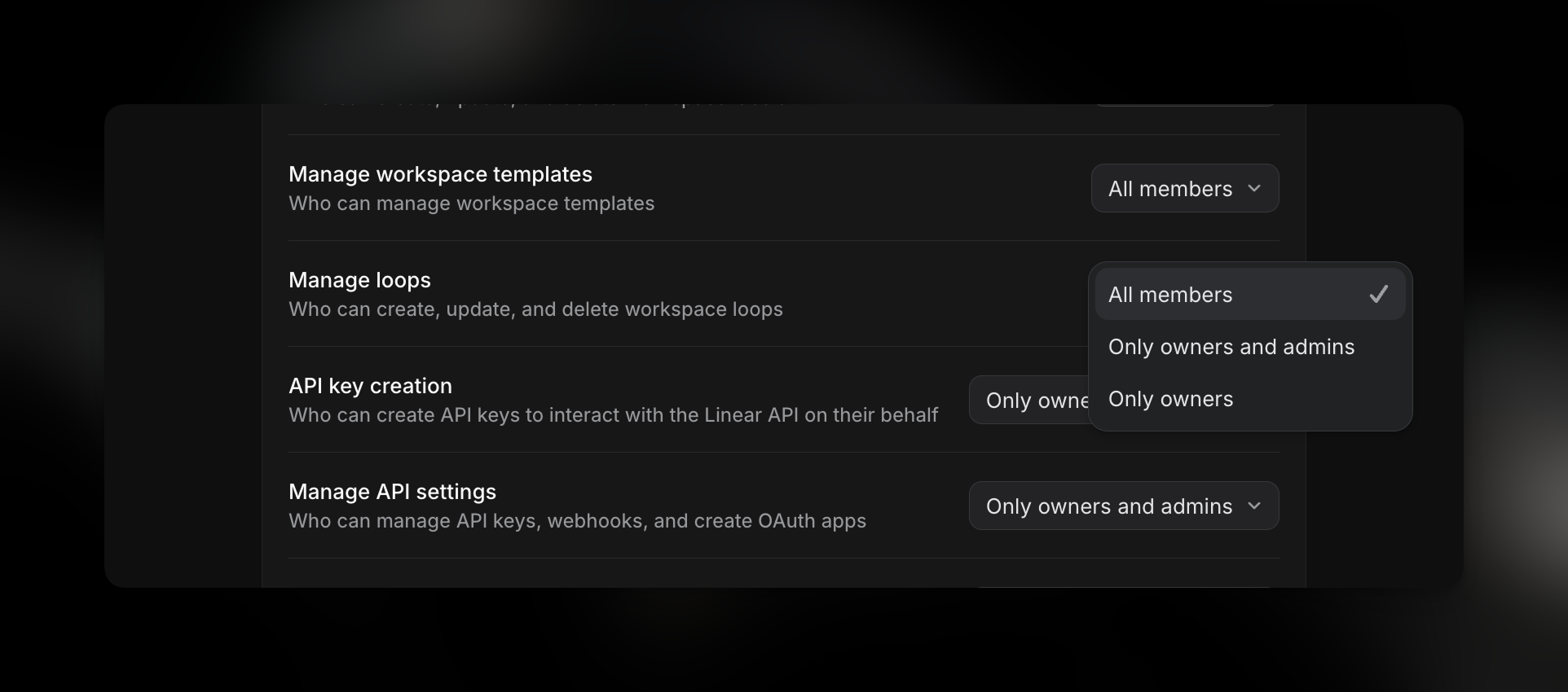 Manage Loops Access