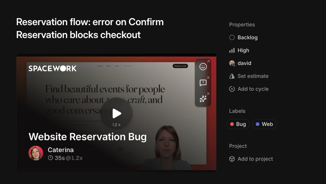 Supercut links will provide previews when pasted into Linear