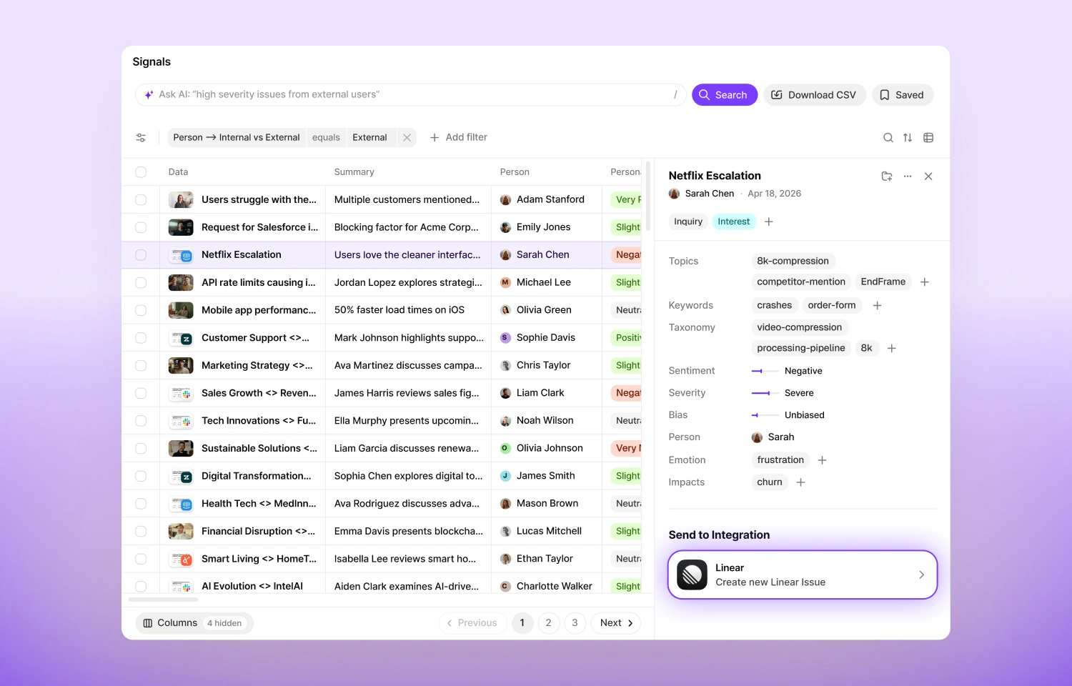 Create Linear issues from customer escalations