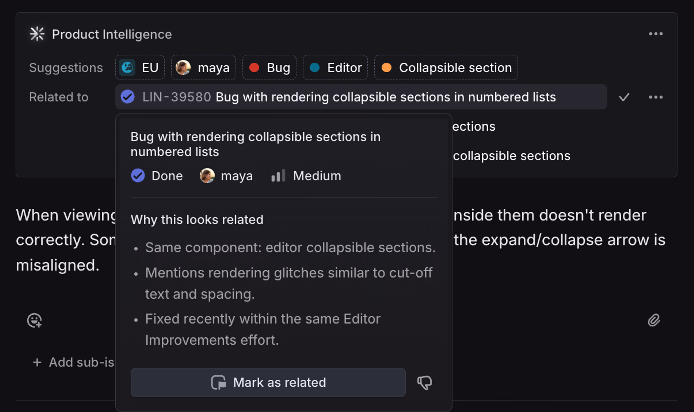 suggested related issue