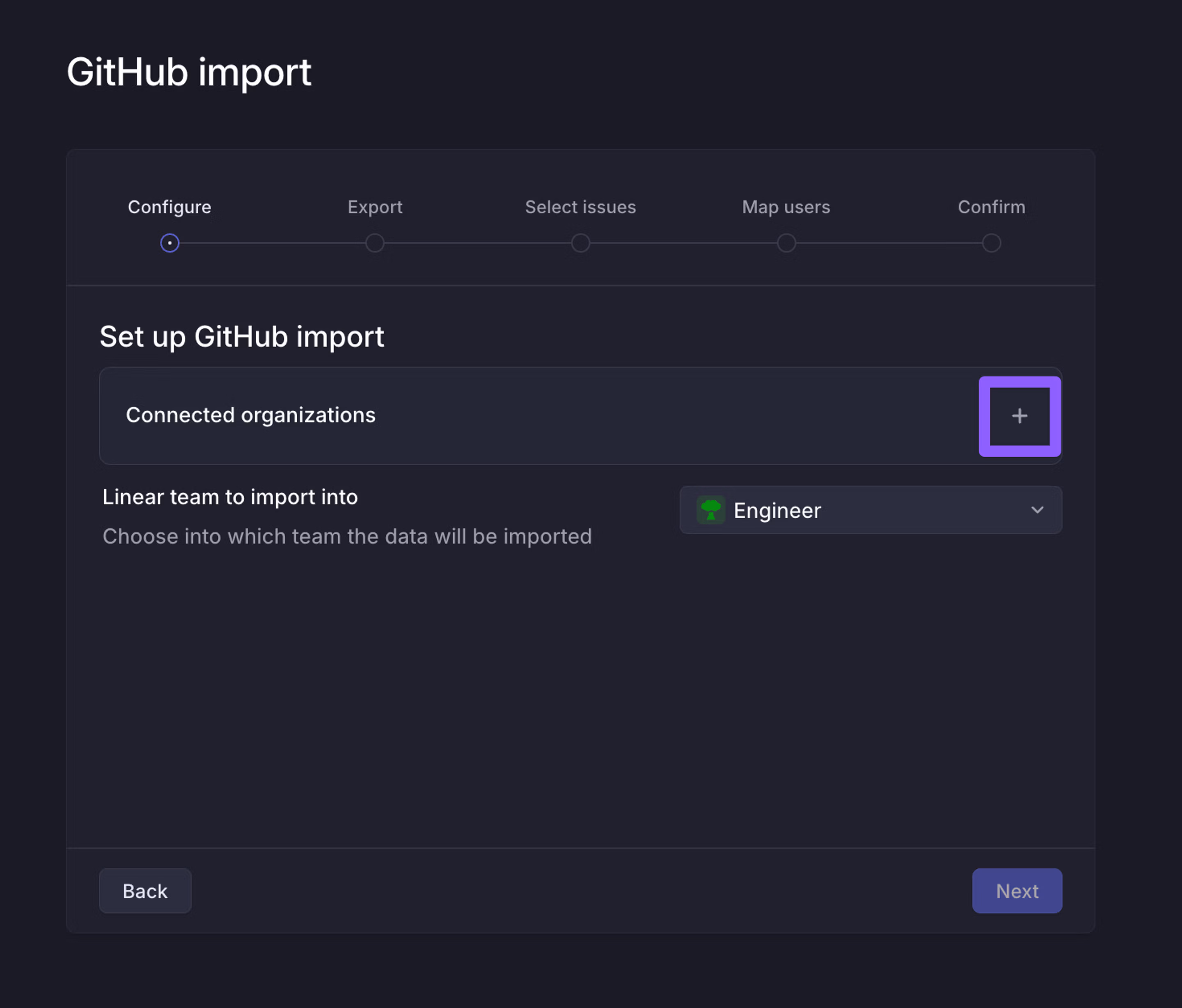 GitHub Importer first time