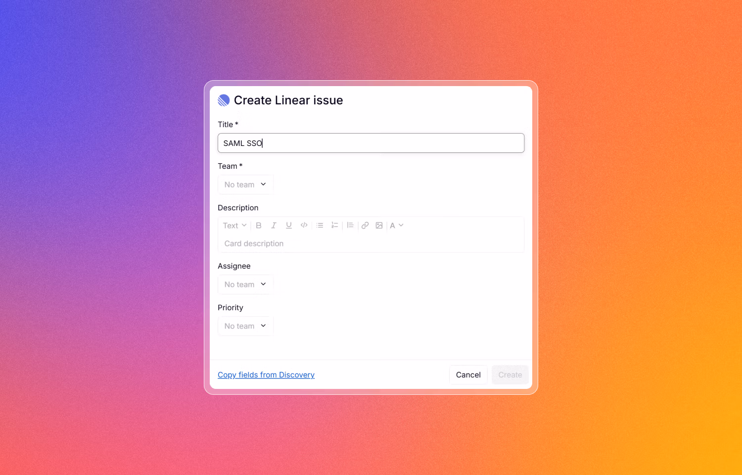 Create Linear issues from Harvestr