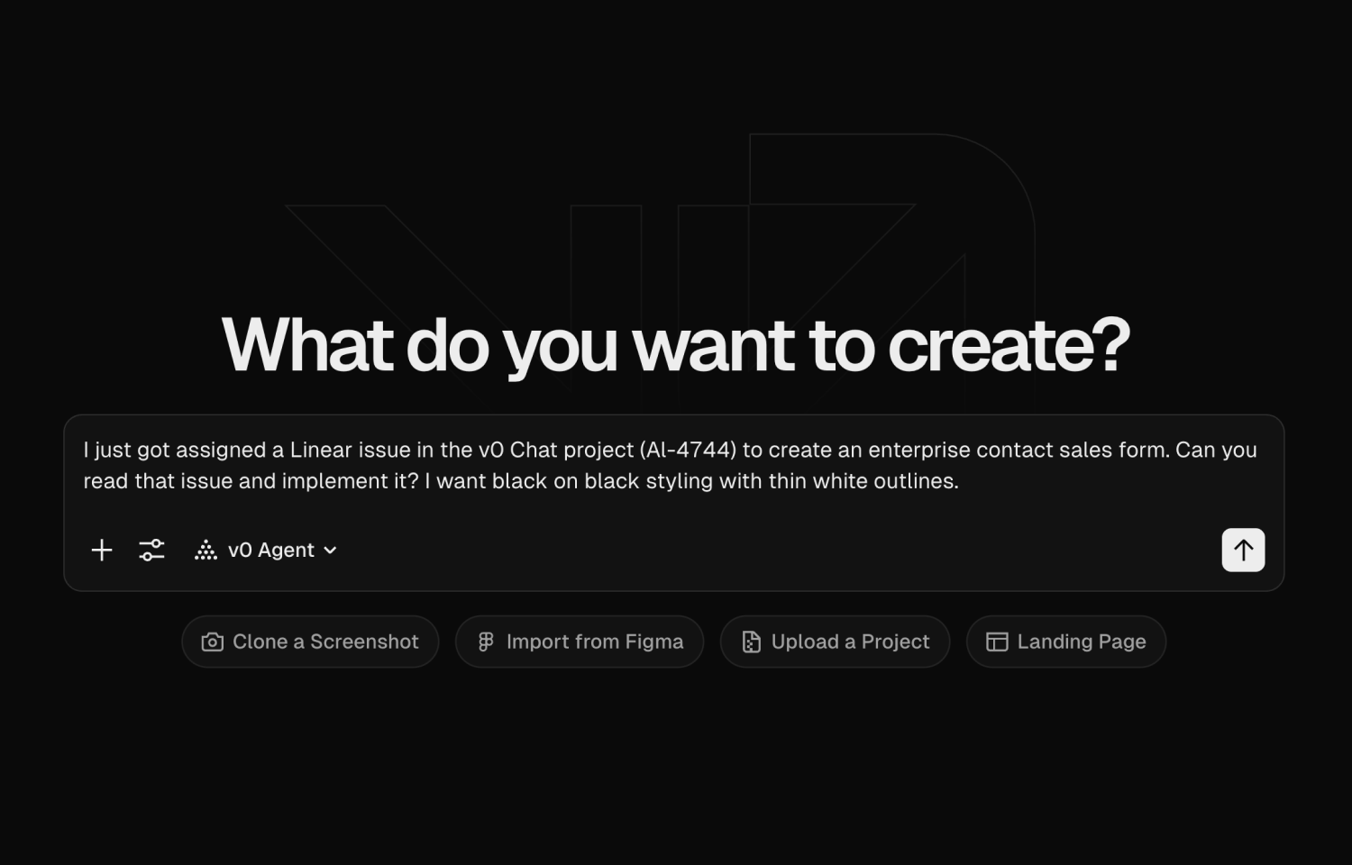 Using v0s MCP connector for Linear