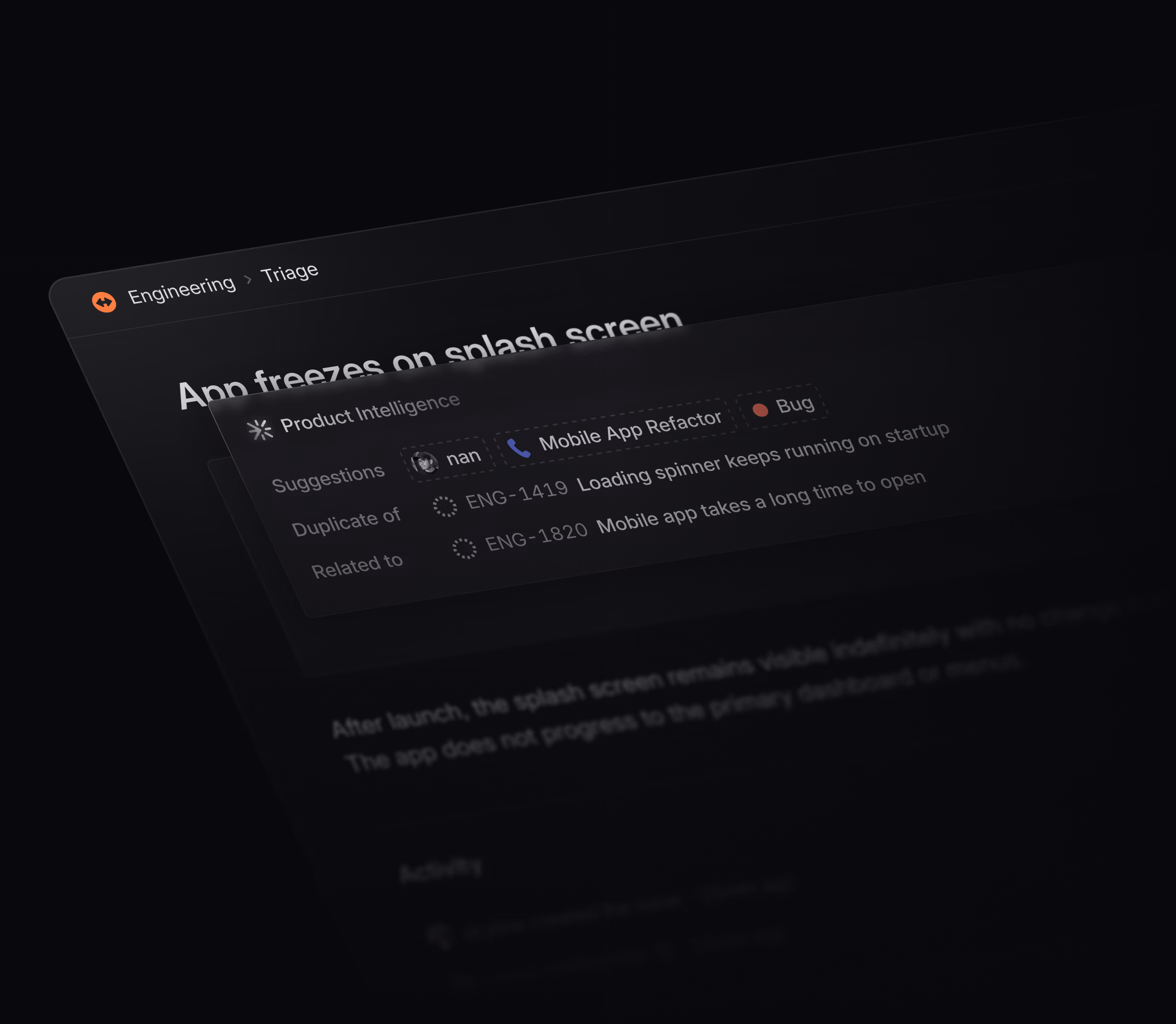 Screenshot of Product Intelligence at an angle