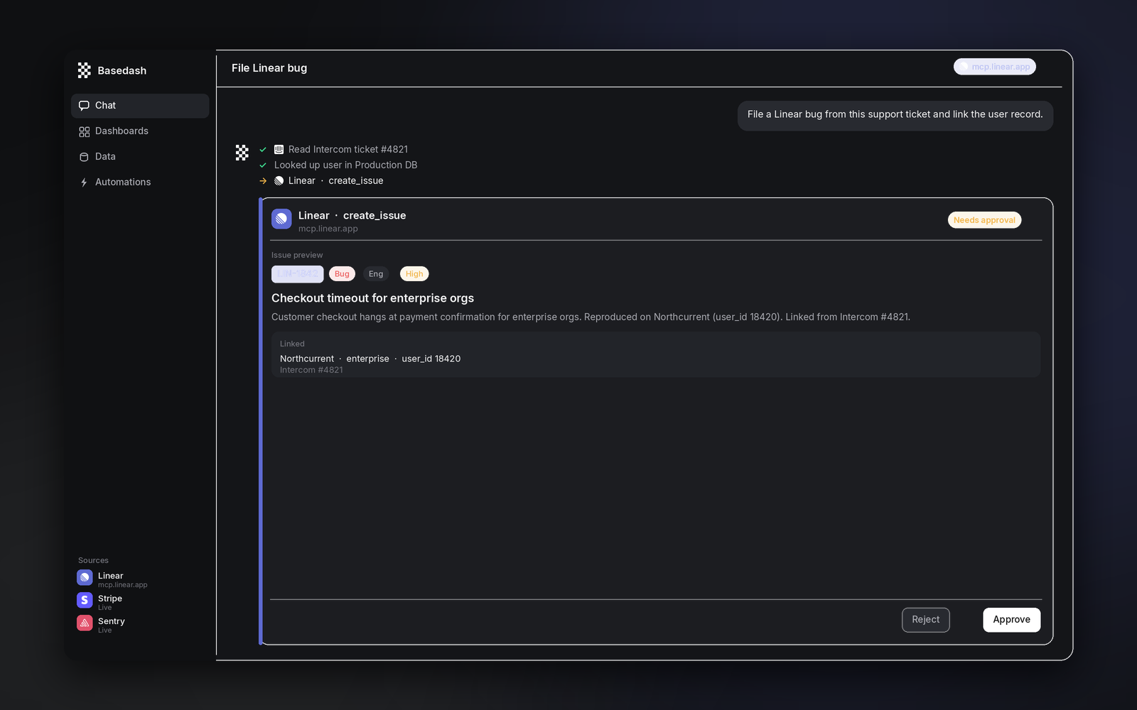 Basedash interface 