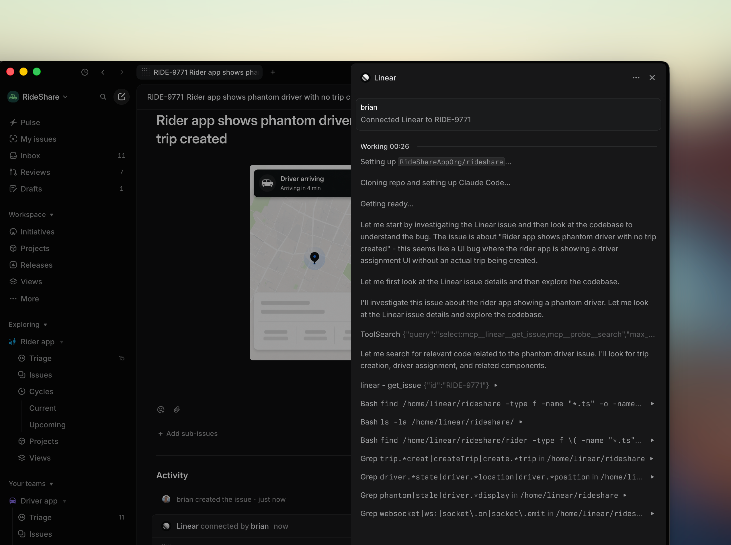 Collaborate with Linear Agent in a secure coding session