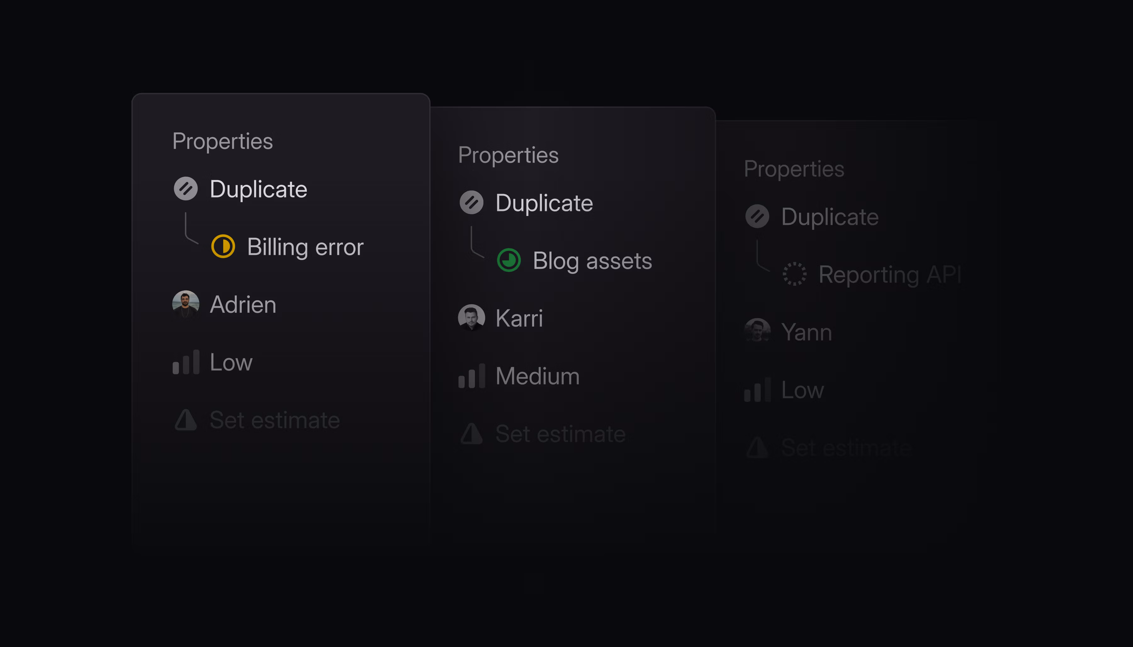Duplicate issue underneath the duplicate status in the issue sidebar
