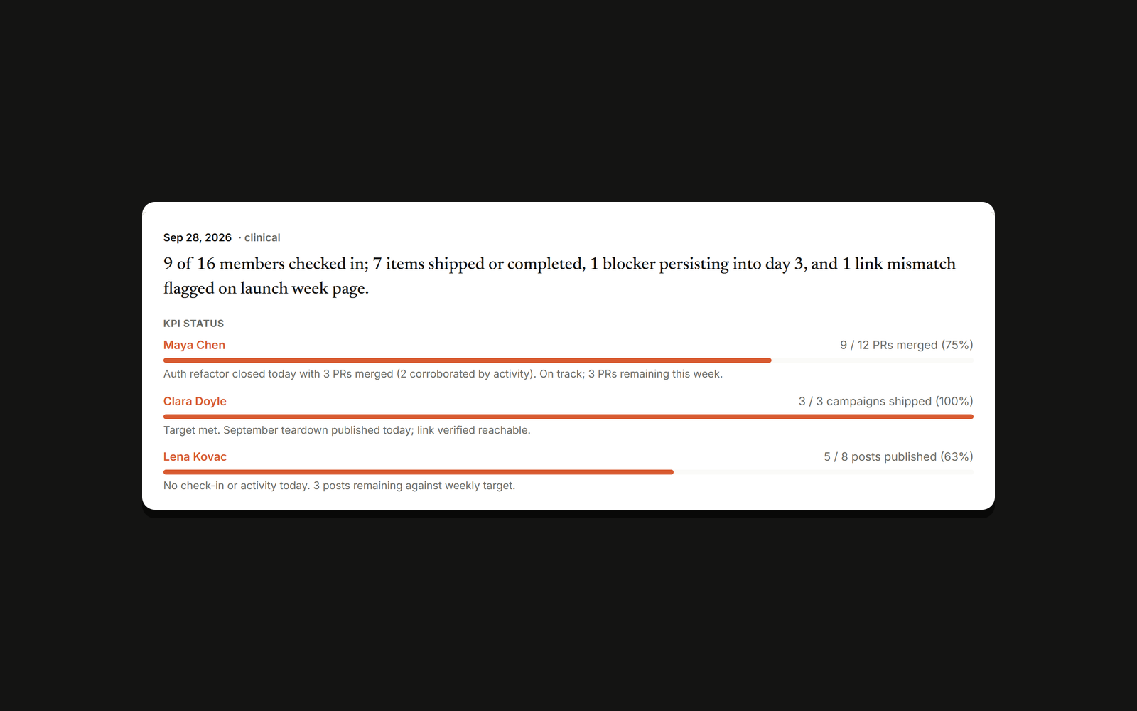 eodly evening report created