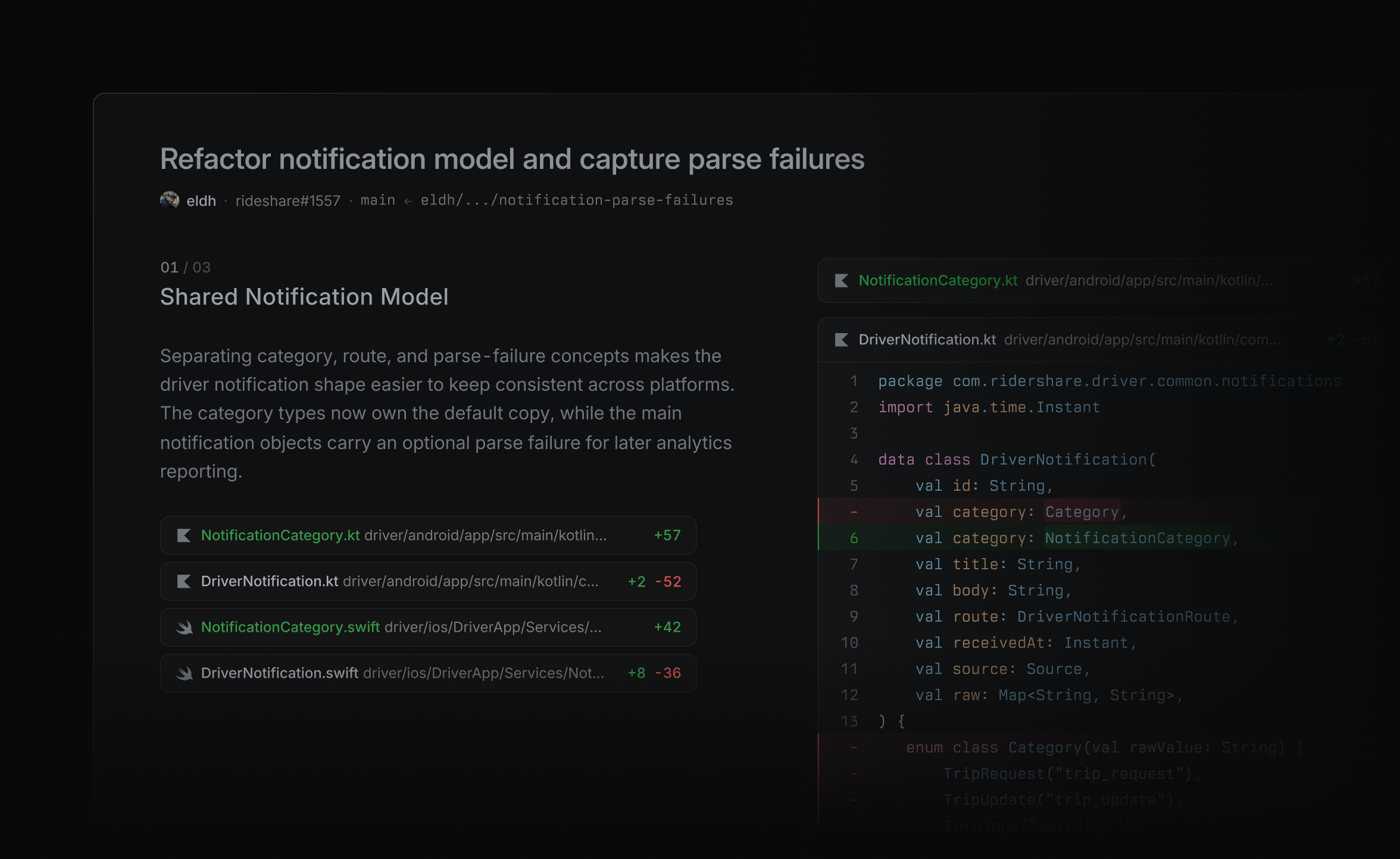 Linear UI showing Guided Reviews.