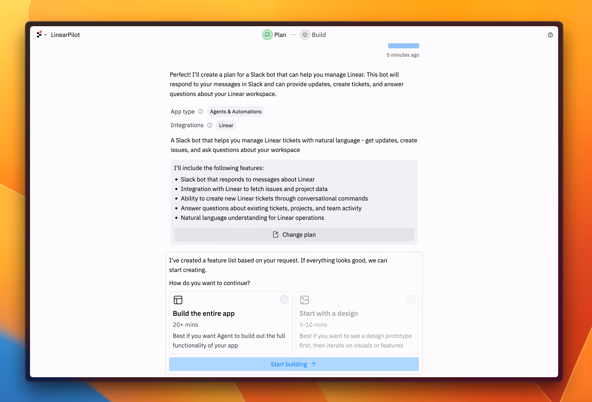 Replit interface for creating a new app