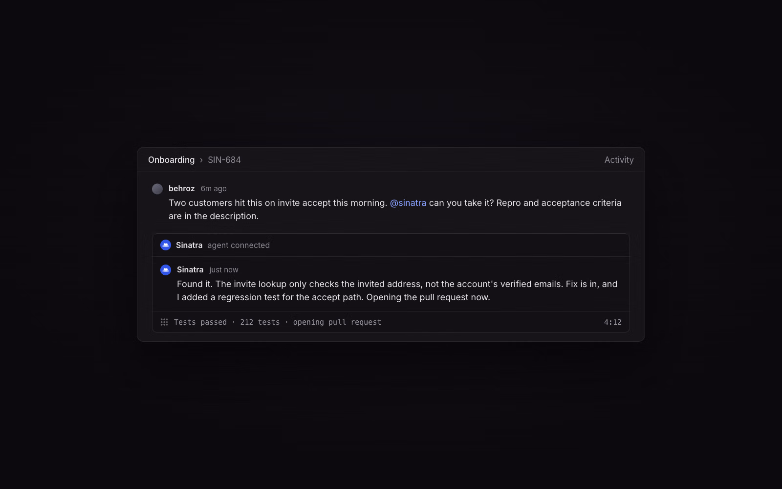 sinatra opening pull request