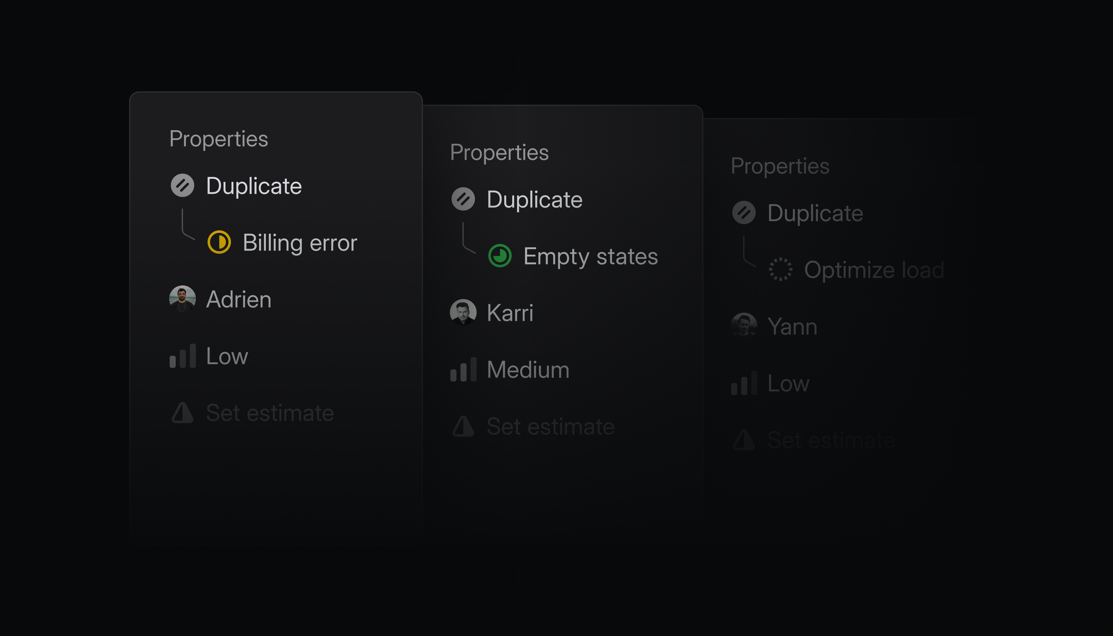 Duplicate issue underneath the duplicate status in the issue sidebar