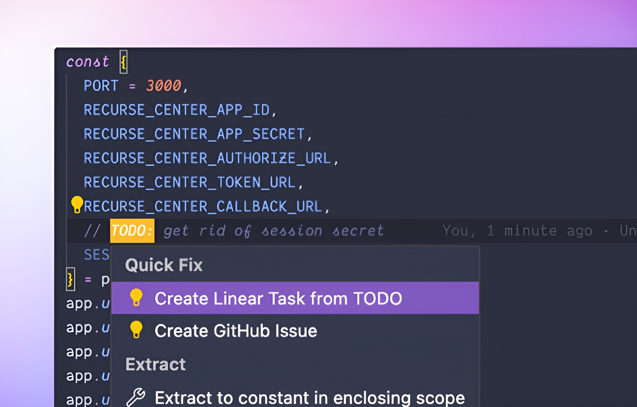 creating linear issue from todo