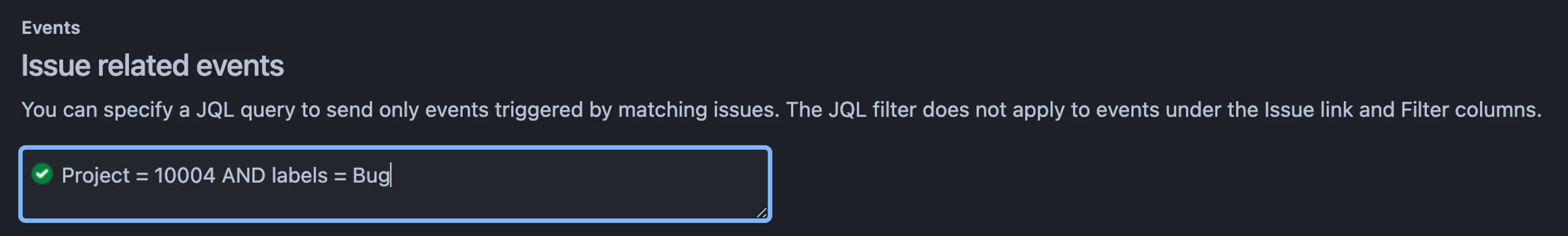image of editing a webhook in Jira to restrict returned results