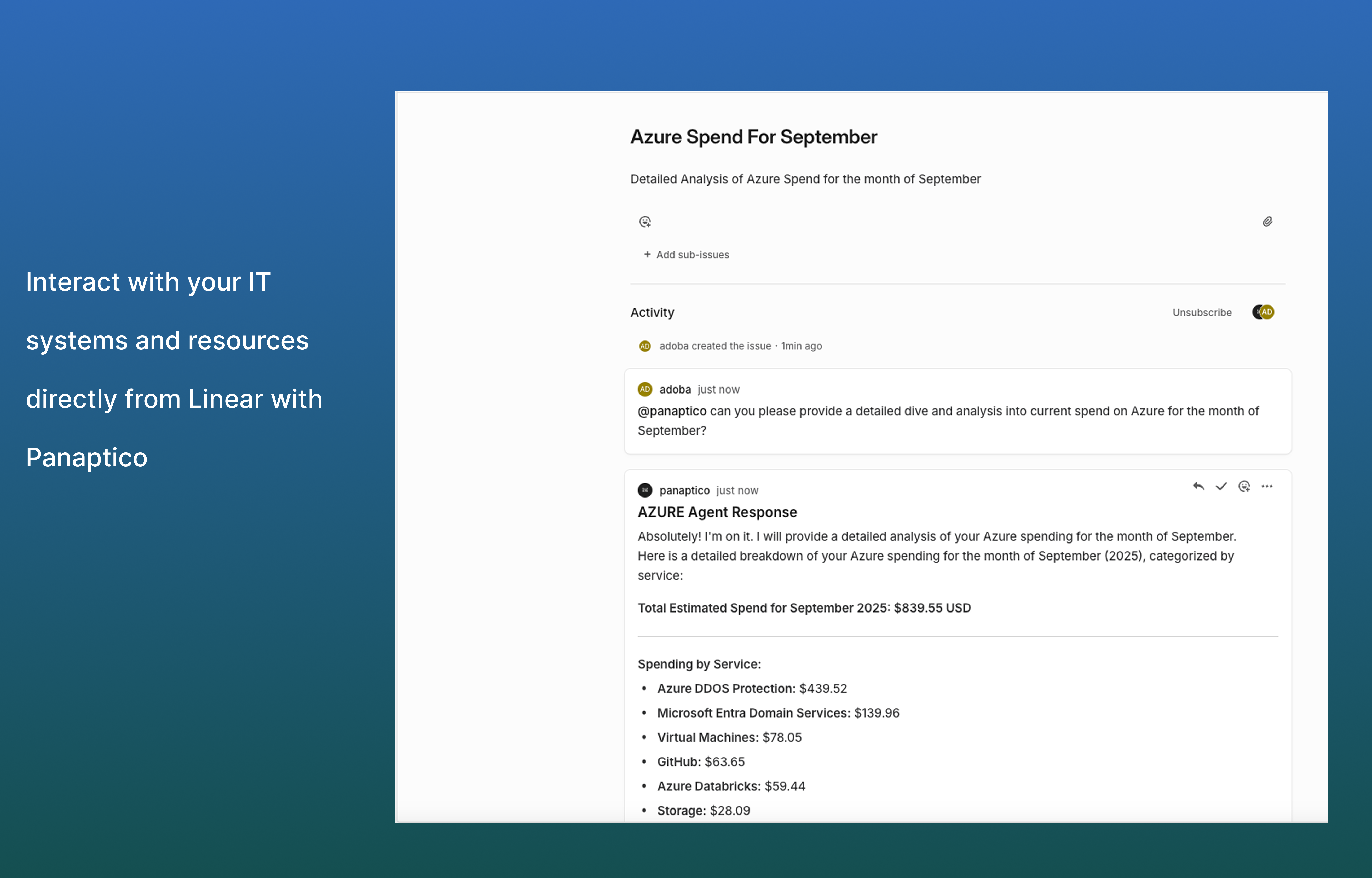 Interact with your IT systems directly from Linear