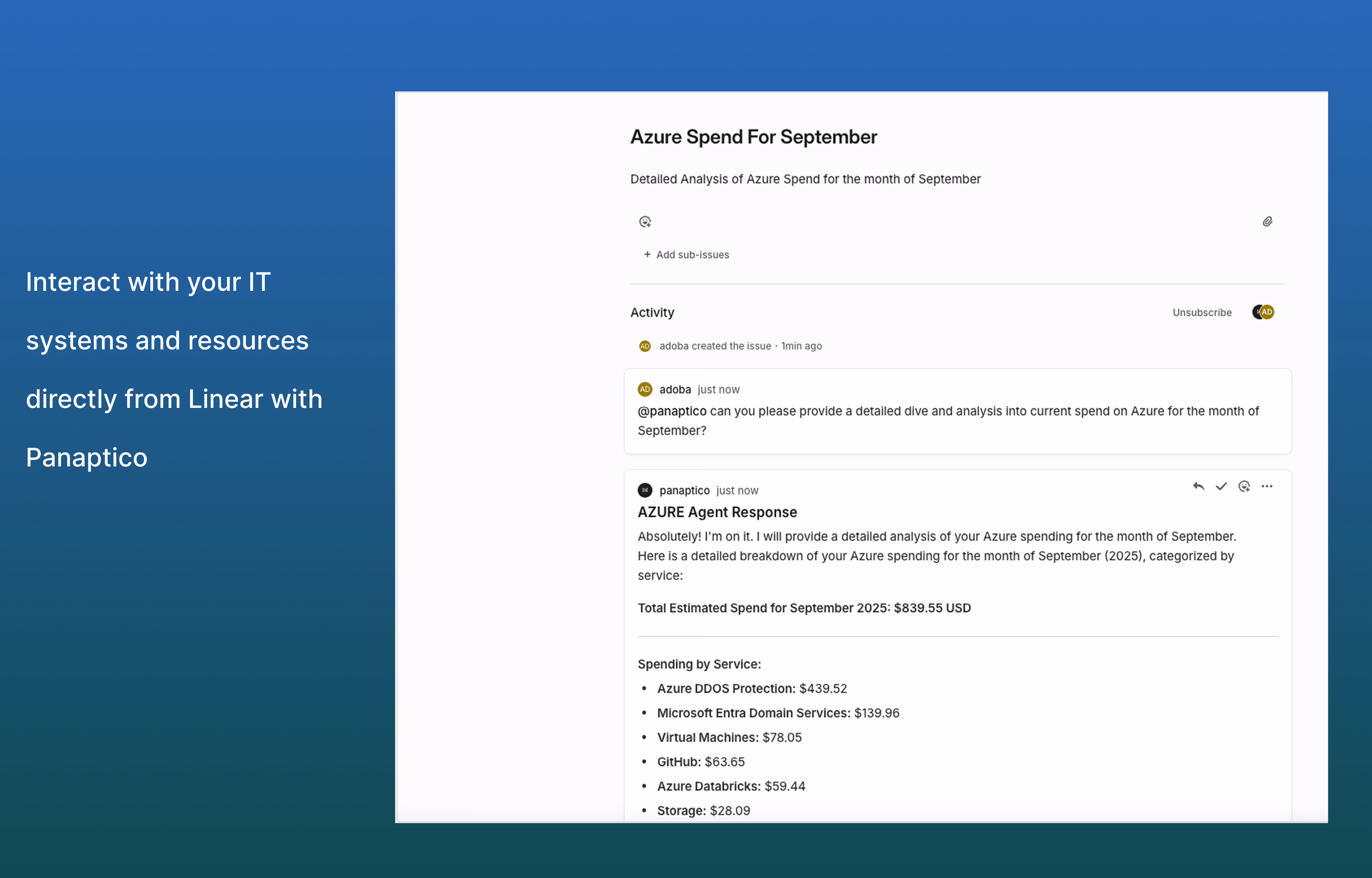 Interact with your IT systems directly from Linear