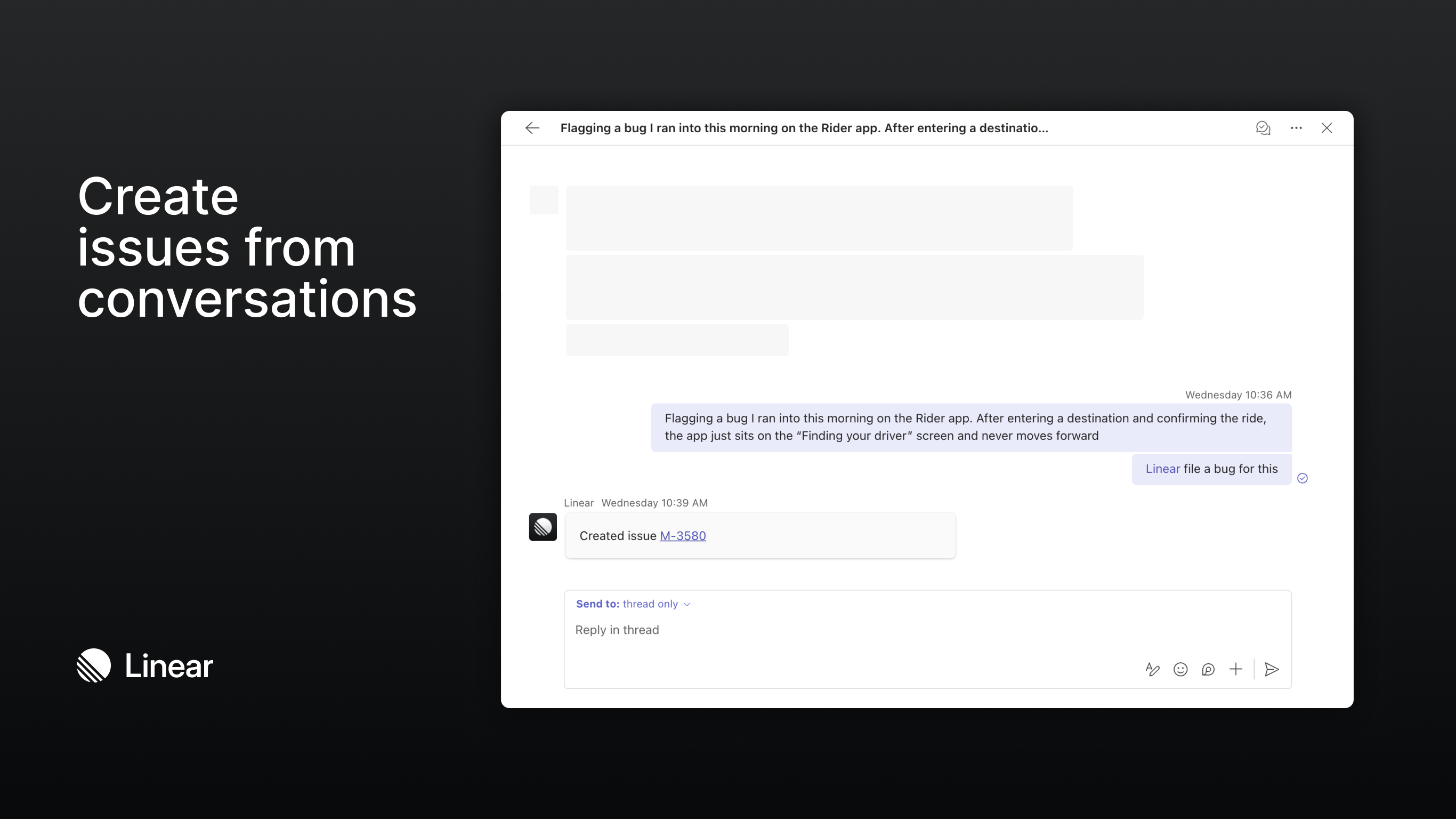 Create issues from conversations
