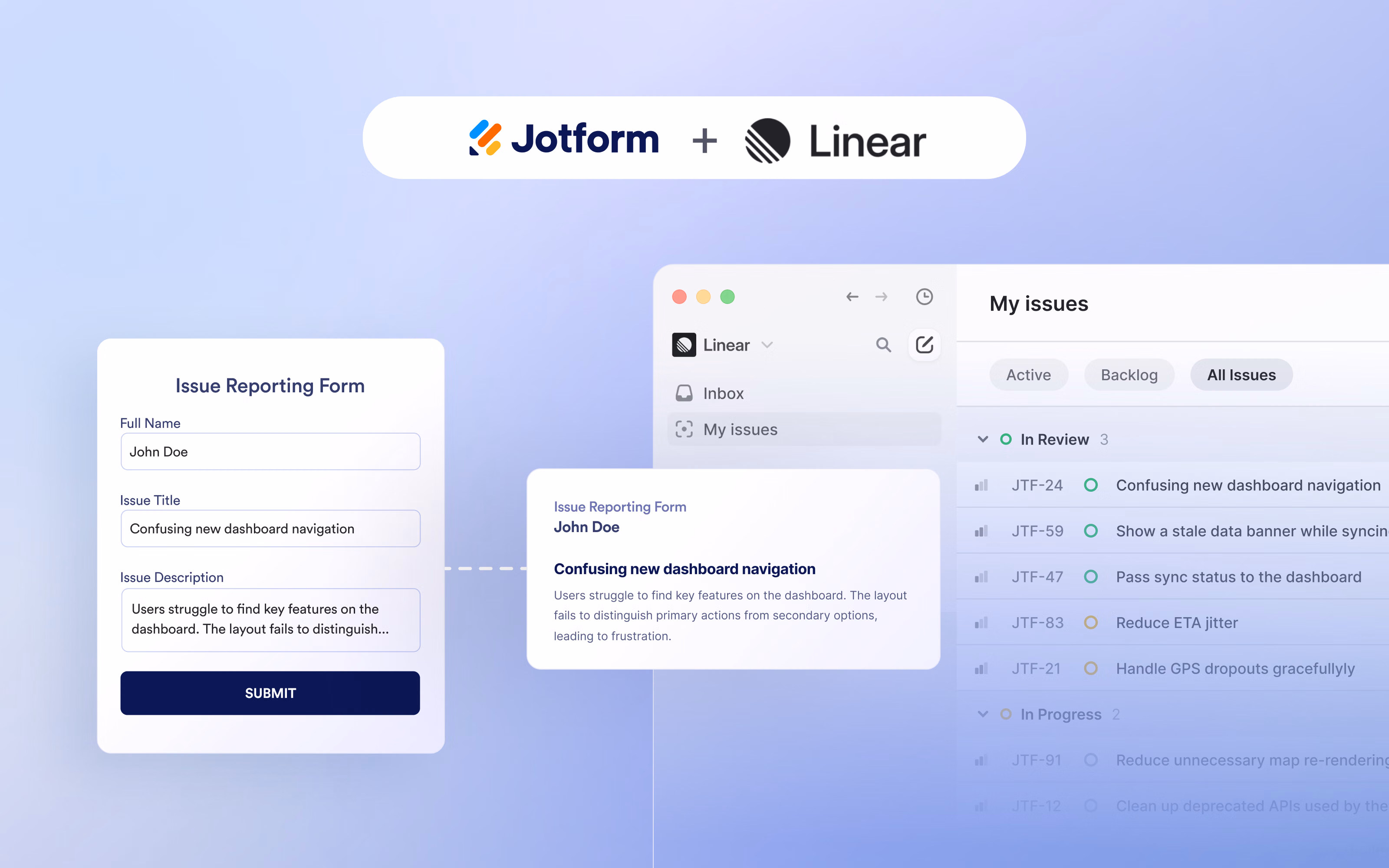 linear and jotform