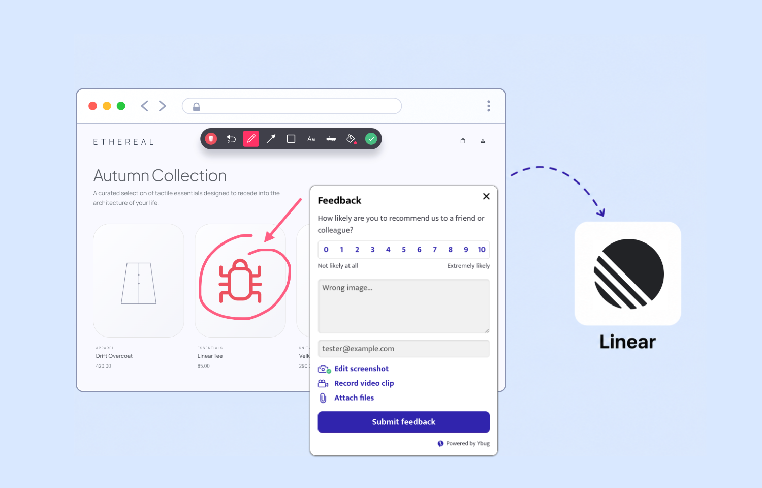 Turn visual feedback into ready-to-triage Linear issues