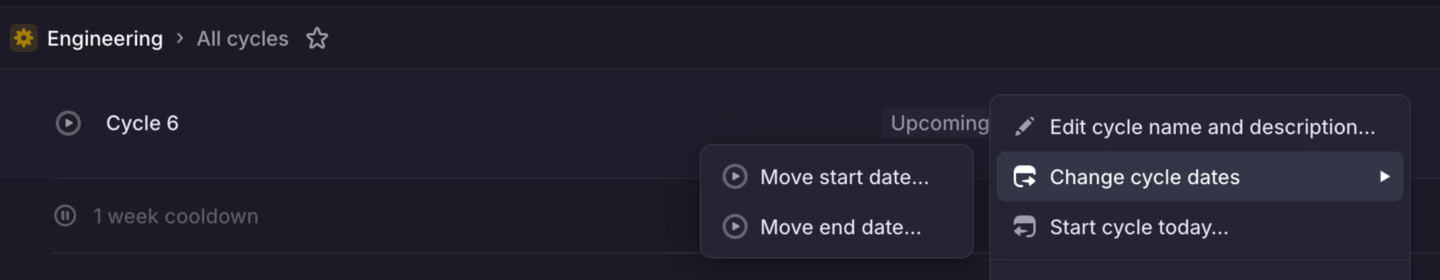 Adjust cycle dates