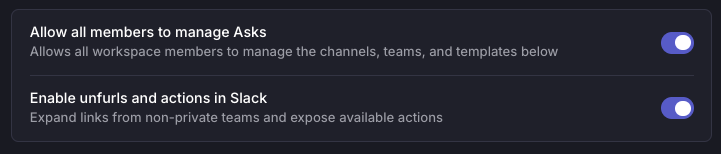Allow members to manage Asks
