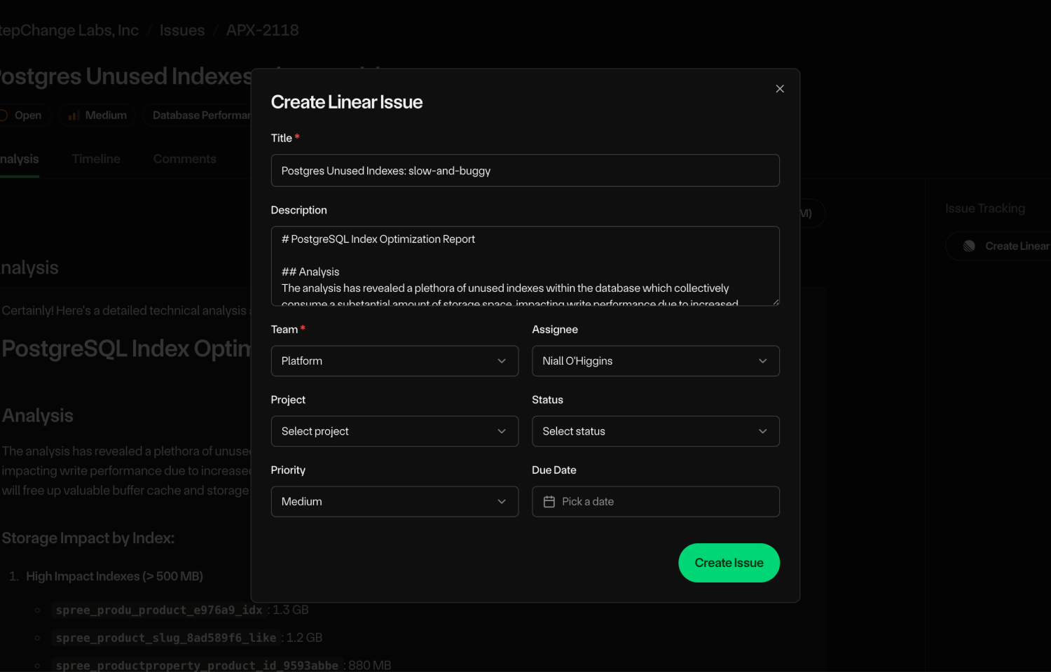 Customize the alert formatting when creating Linear issues