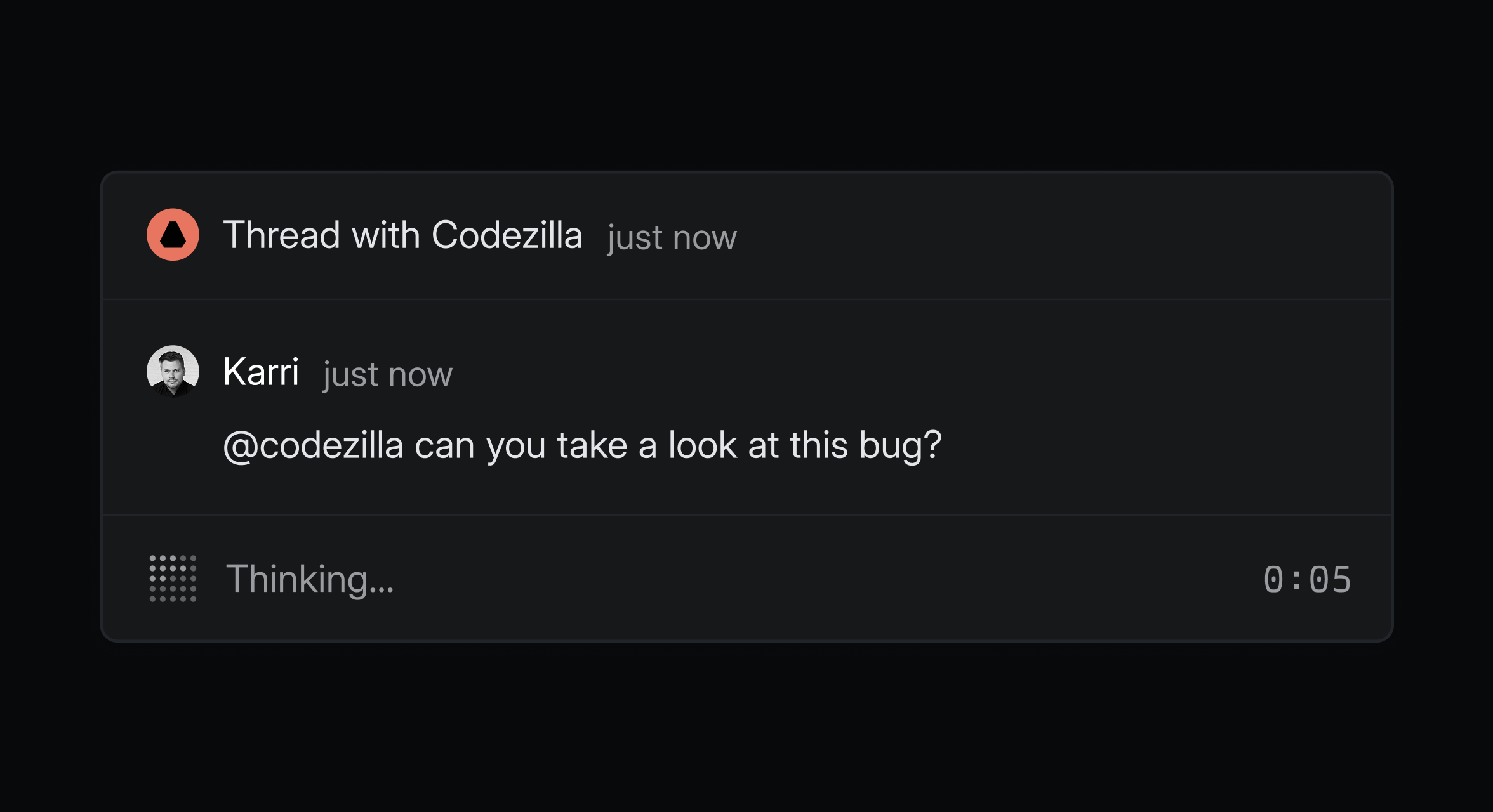A screenshot of an agent session in a Linear issue