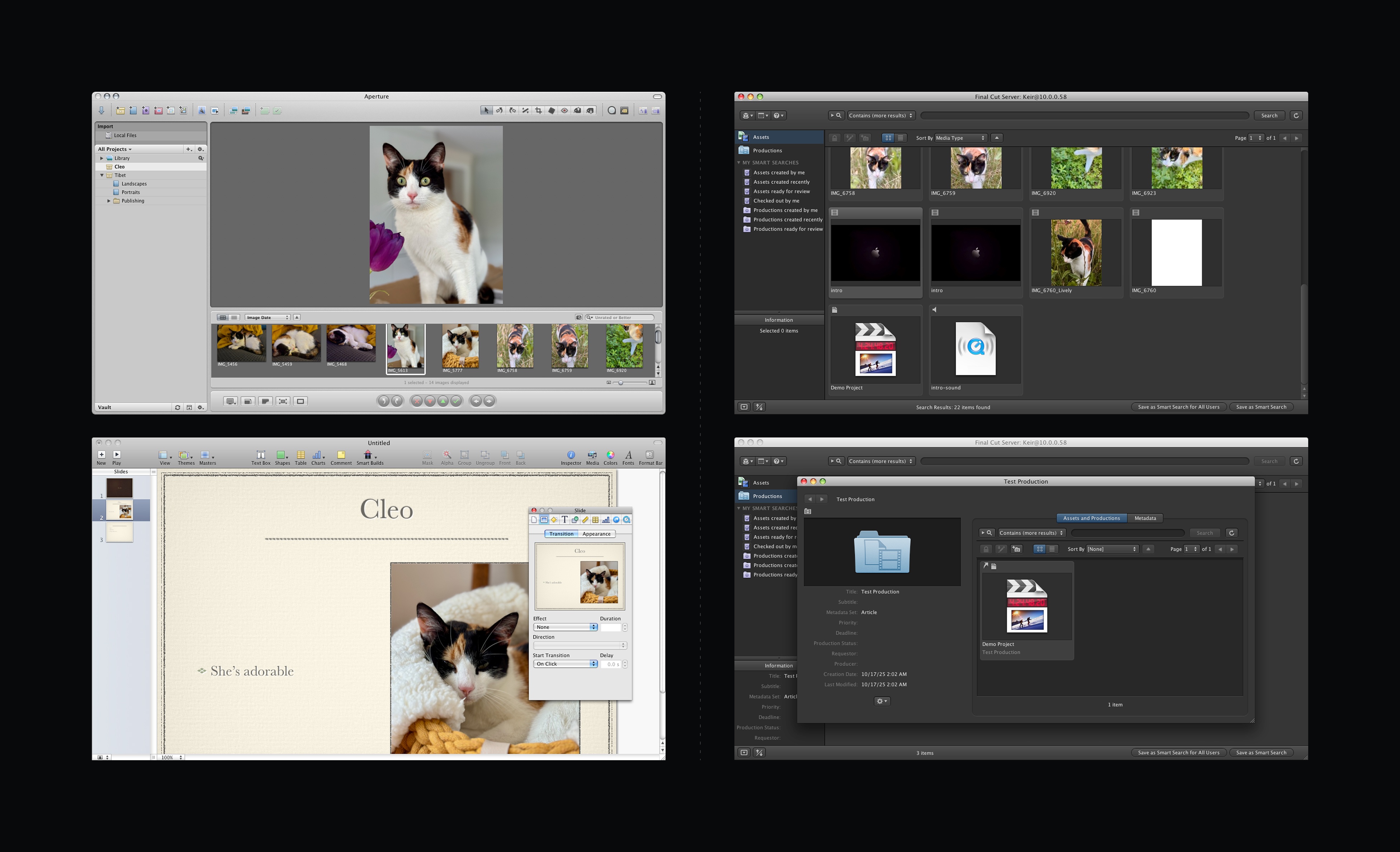 Screenshots of apps using Aqua and ProKit