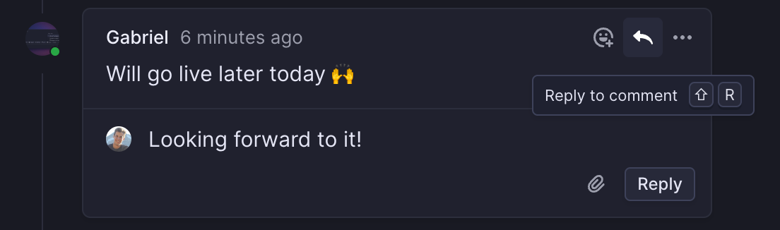 Thread comment on Linear issue