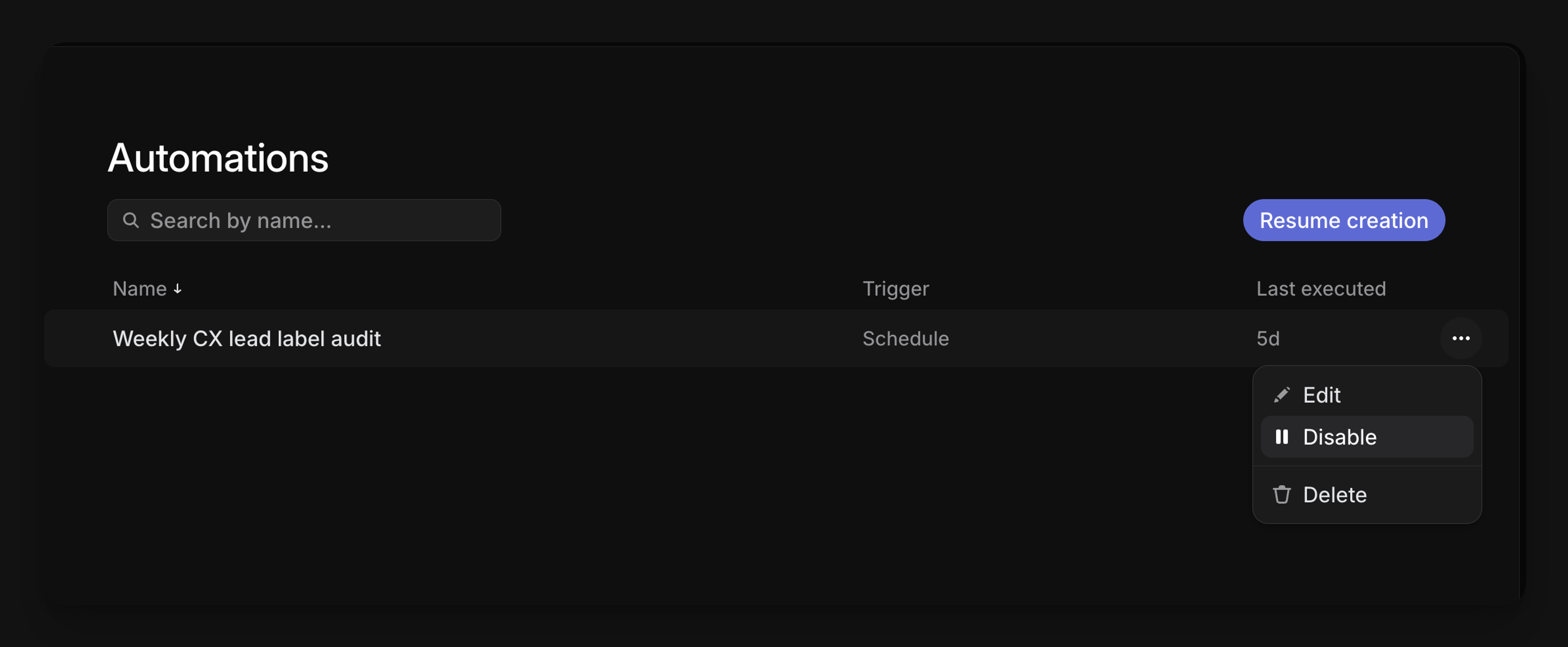 Disable an automation