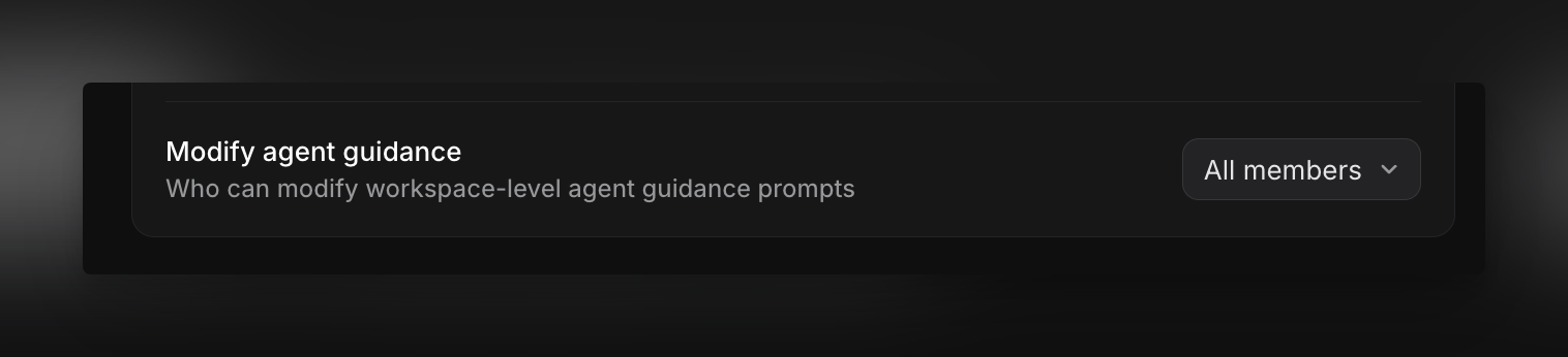 Workspace-level guidance restrictions