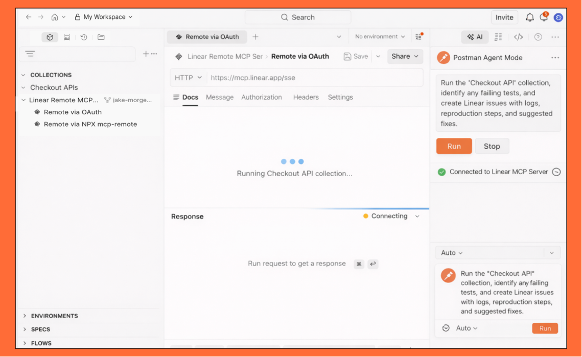 Run Linear Prompts directly in agent mode to check collections and track issues