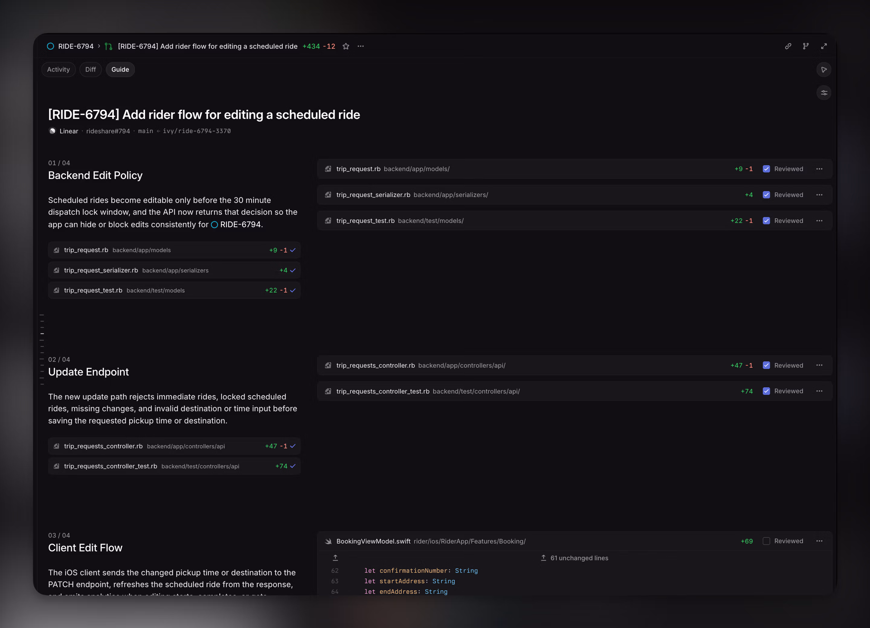 Guided review to help you understand large pull requests faster