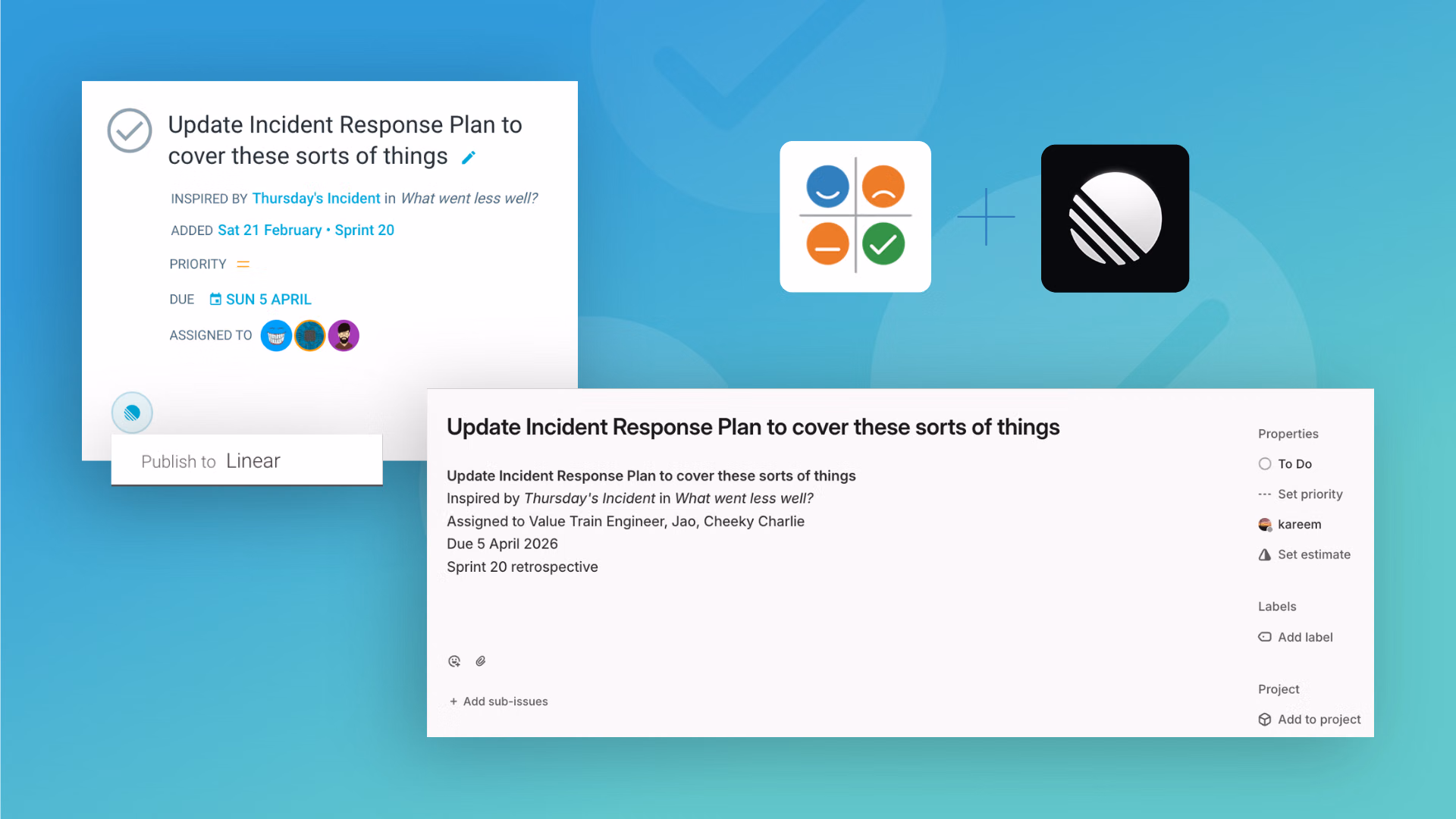 Easily publish your action items as Linear issues