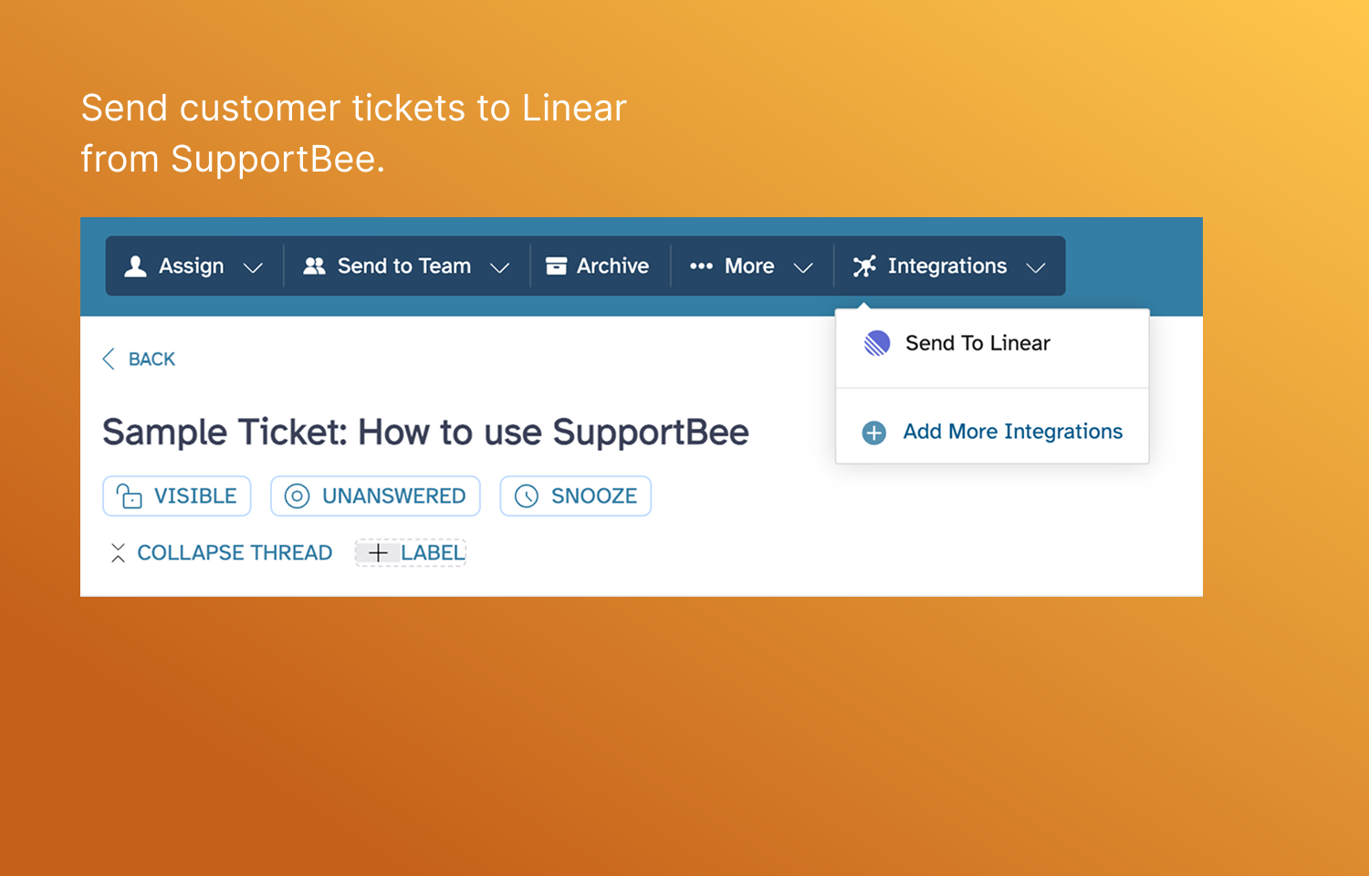 Send issues from SupportBee to Linear